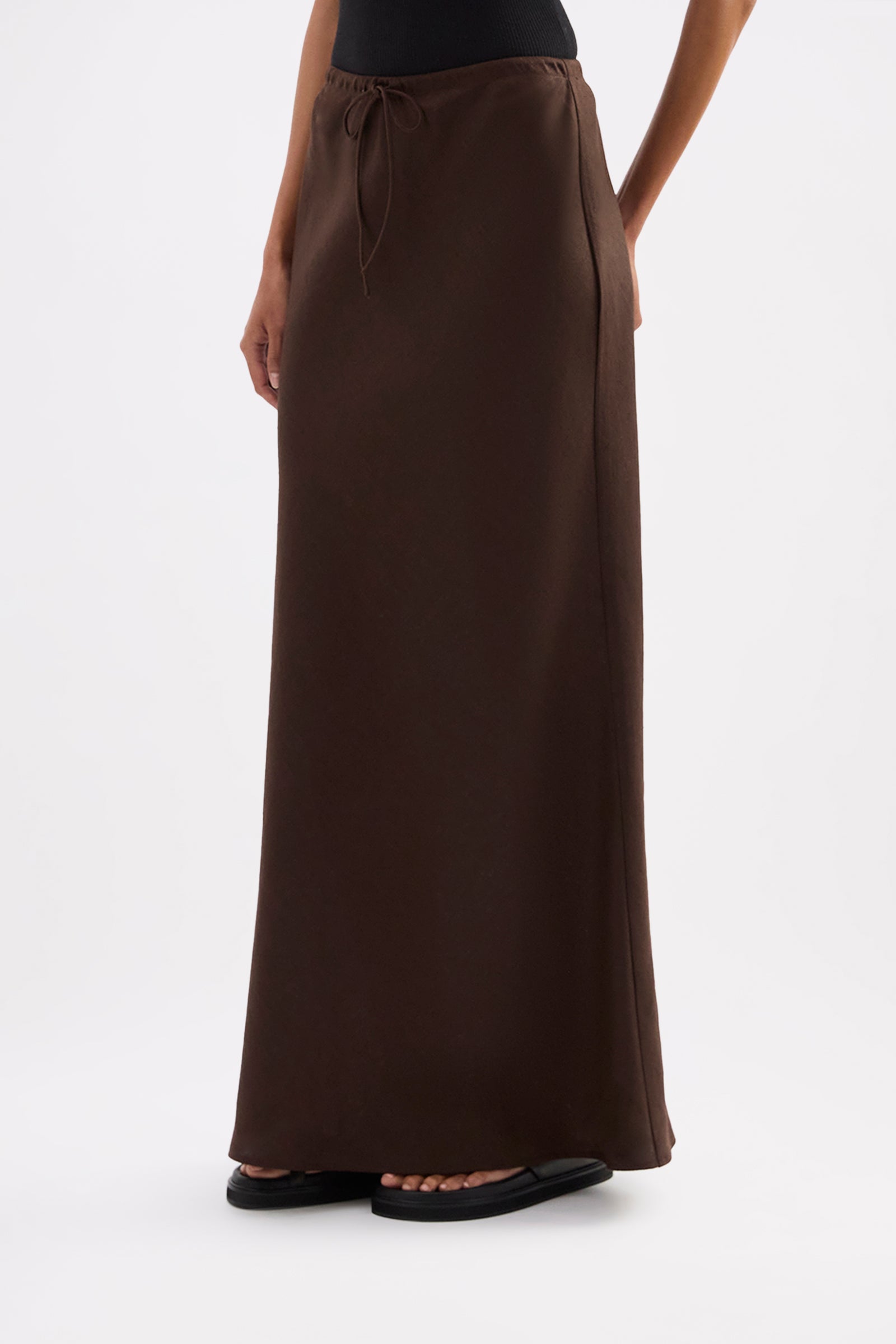 Amani Linen Skirt Chocolate 