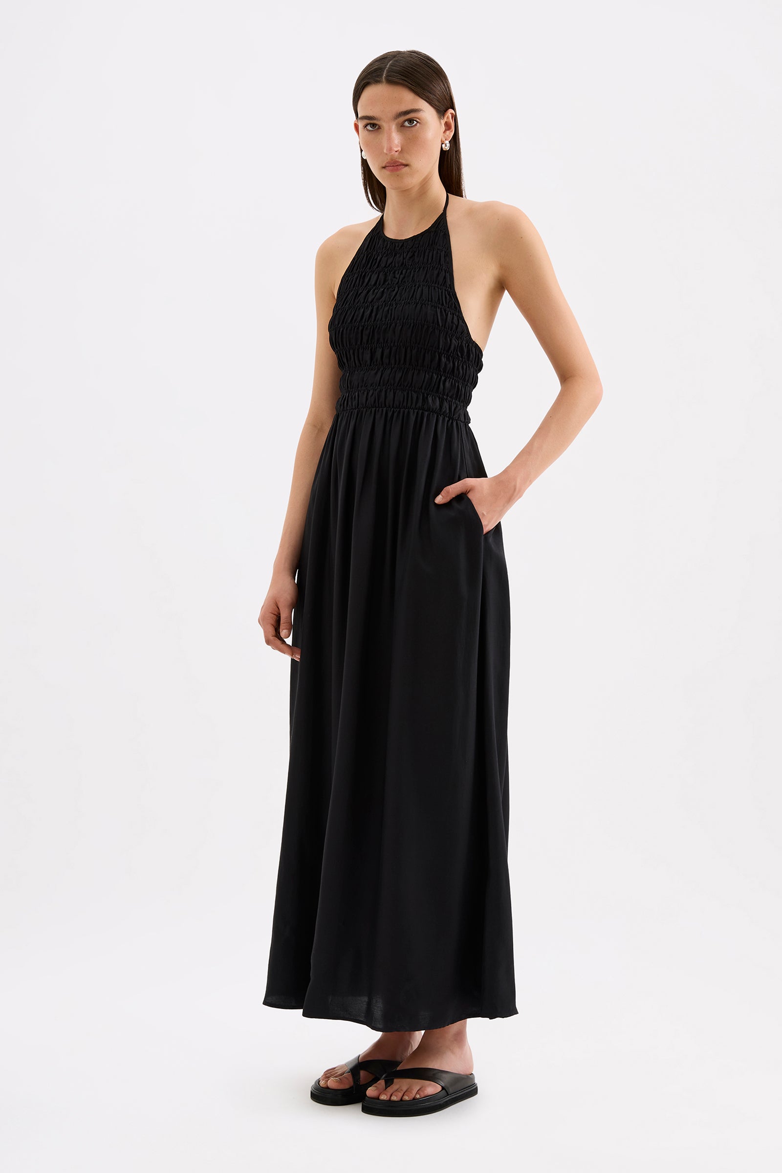 Mira Tencel Maxi Dress Black 