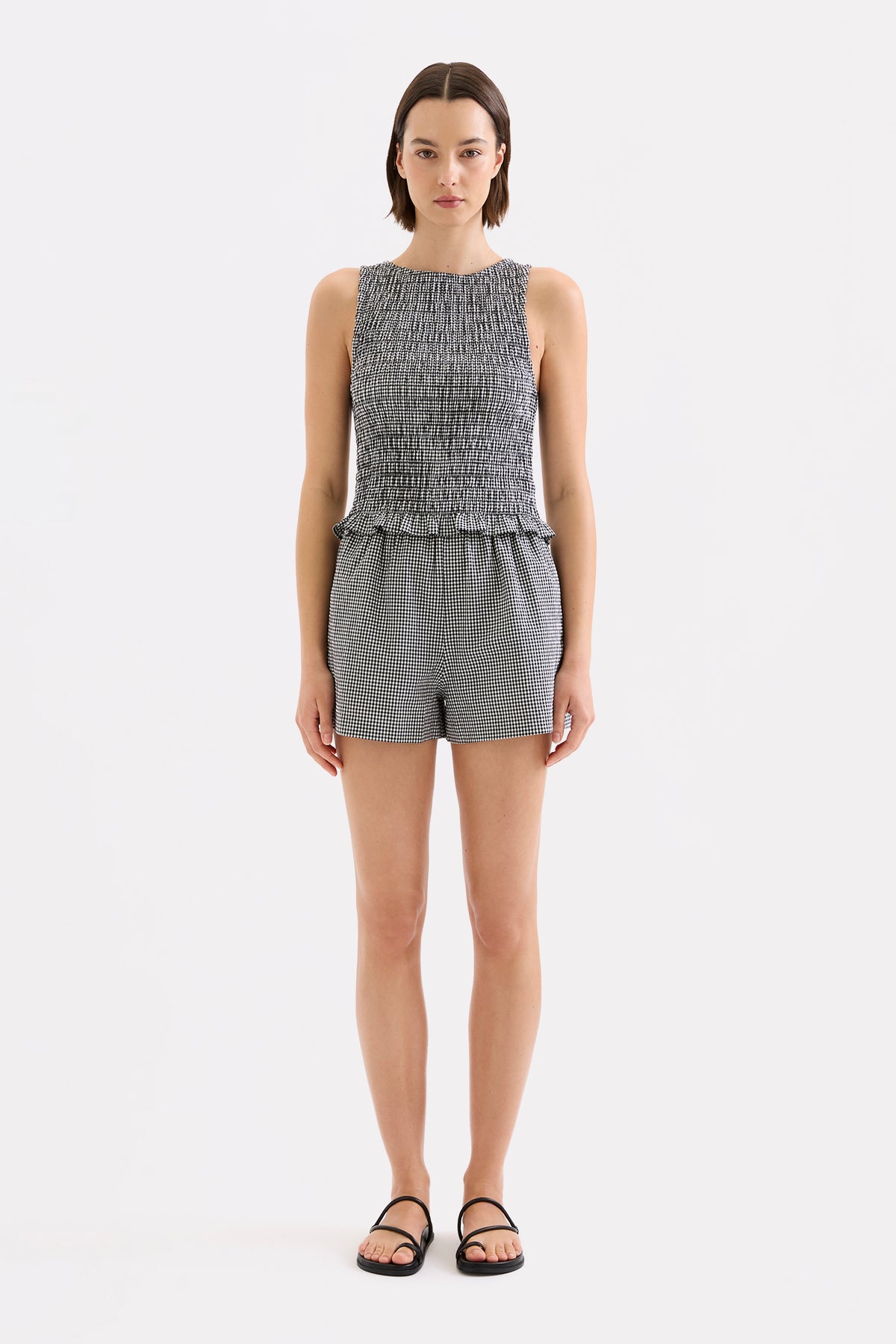 Hazel Short Black Gingham 