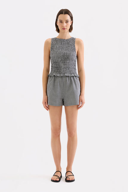 Hazel Short Black Gingham 