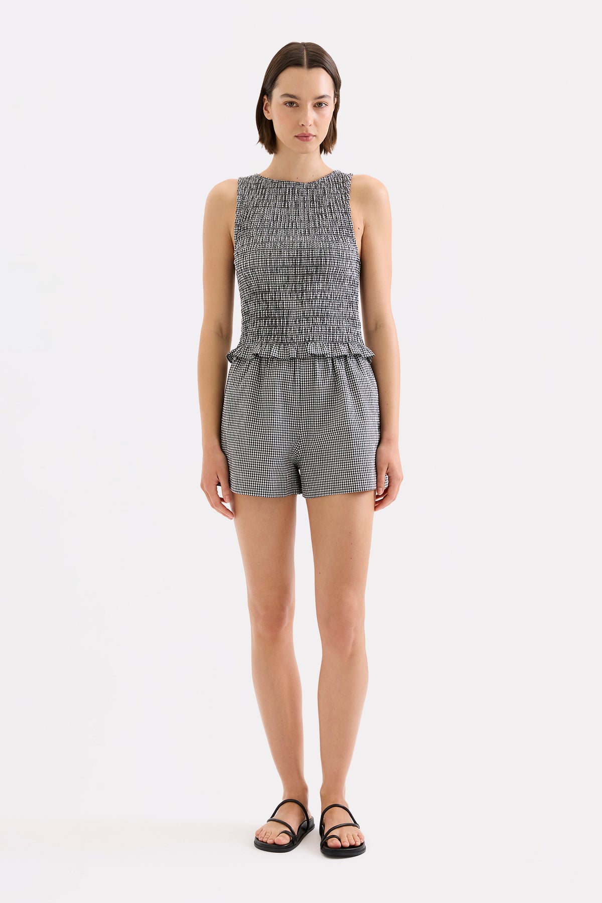 Hazel Top Black Gingham 