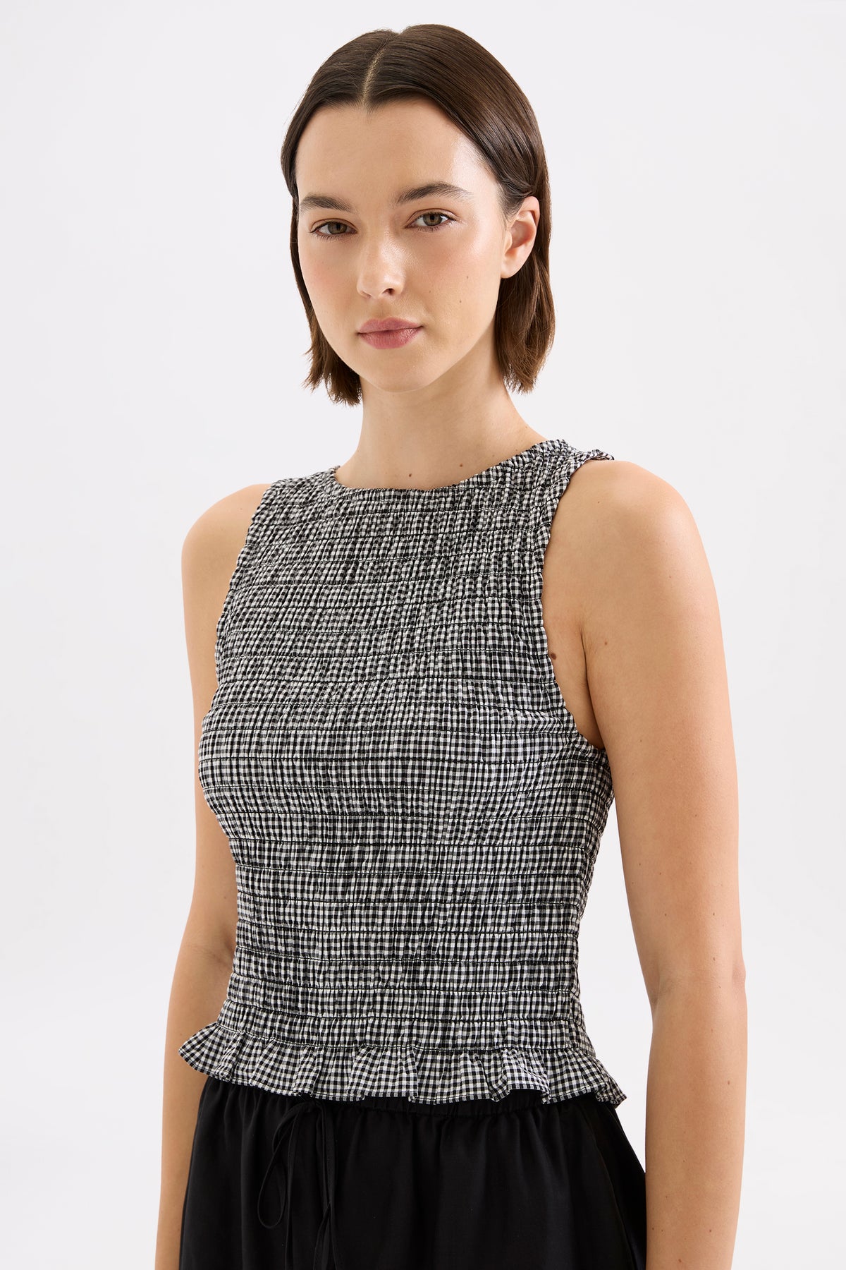 Hazel Top Black Gingham 
