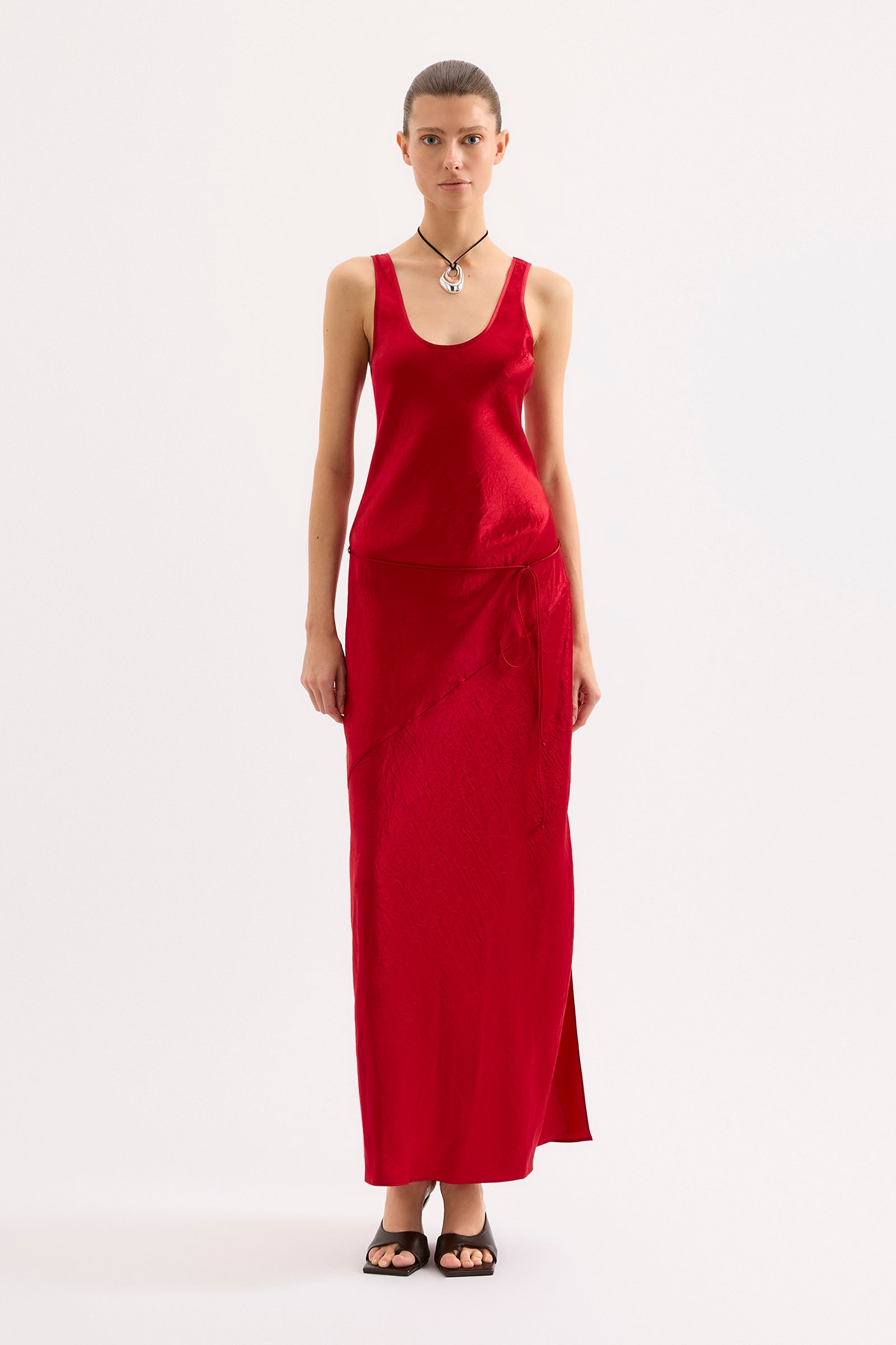 Allegra Slip Dress Vermillion 