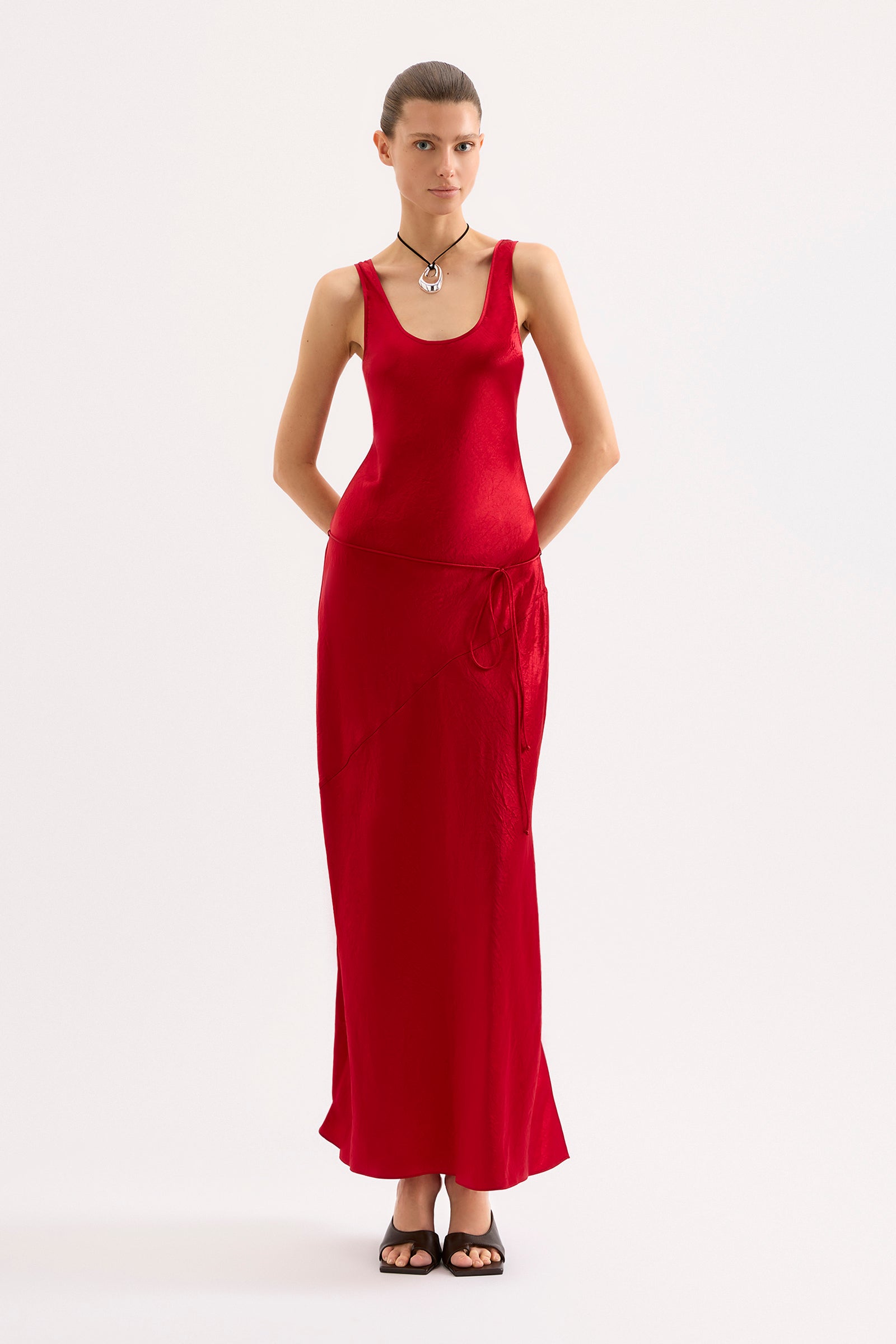 Allegra Slip Dress Vermillion 