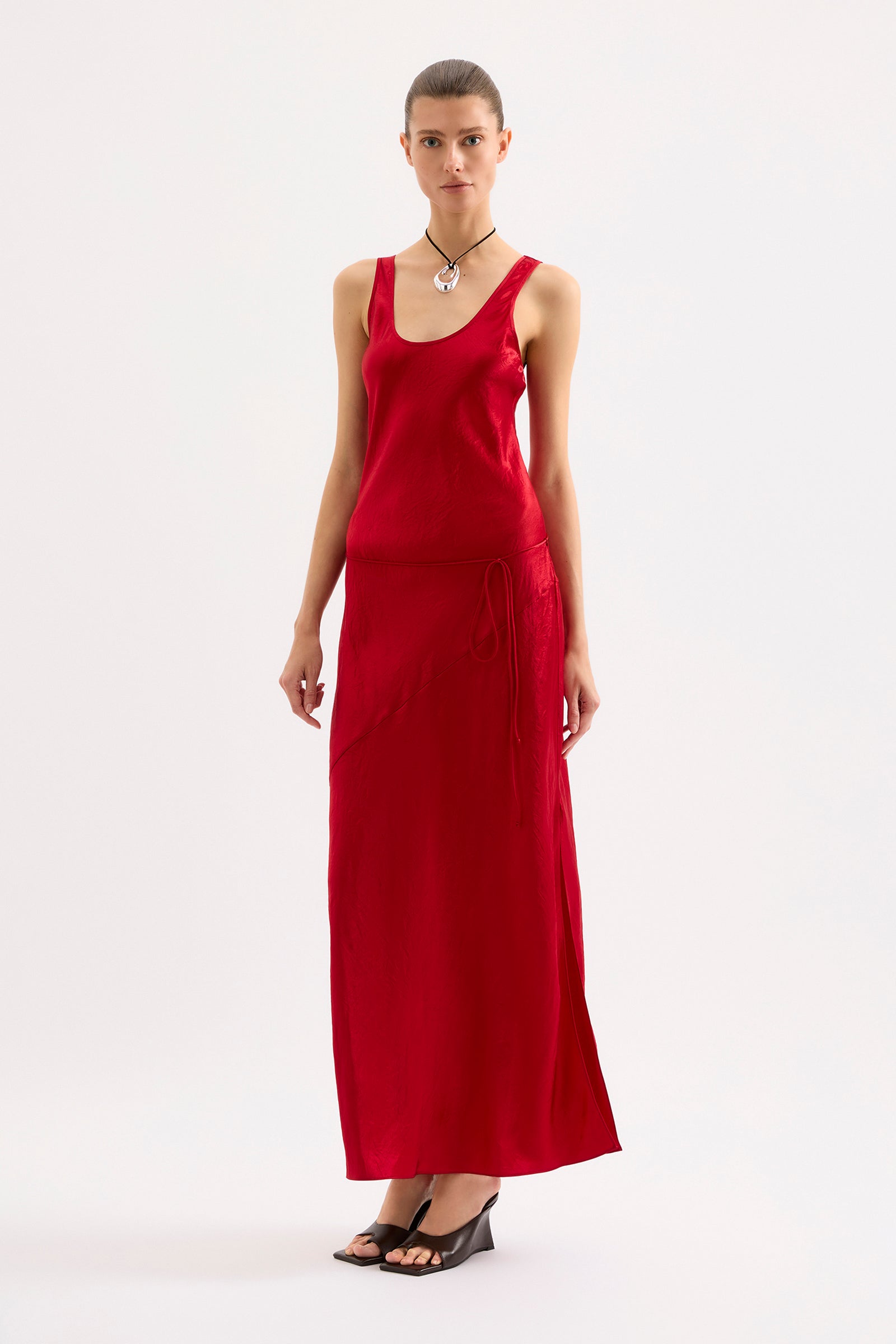 Allegra Slip Dress Vermillion 