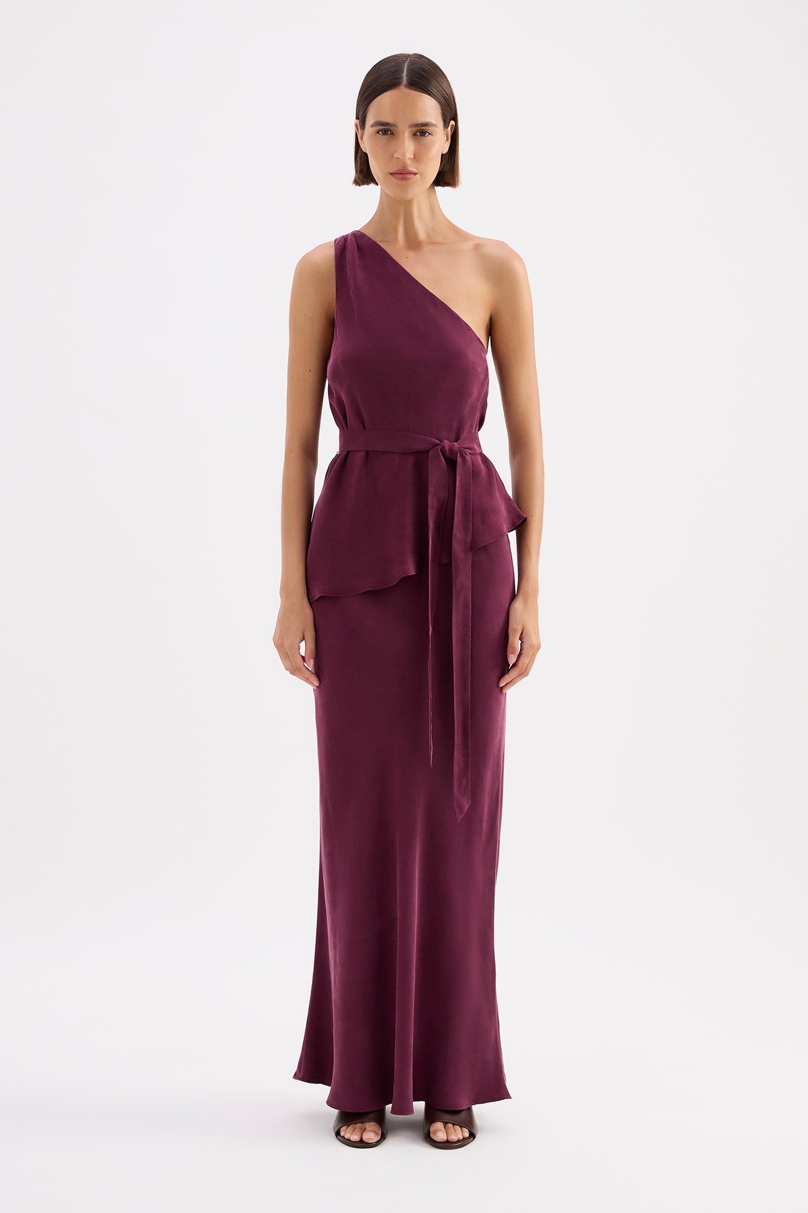 Amaya Cupro Tie Top Merlot 