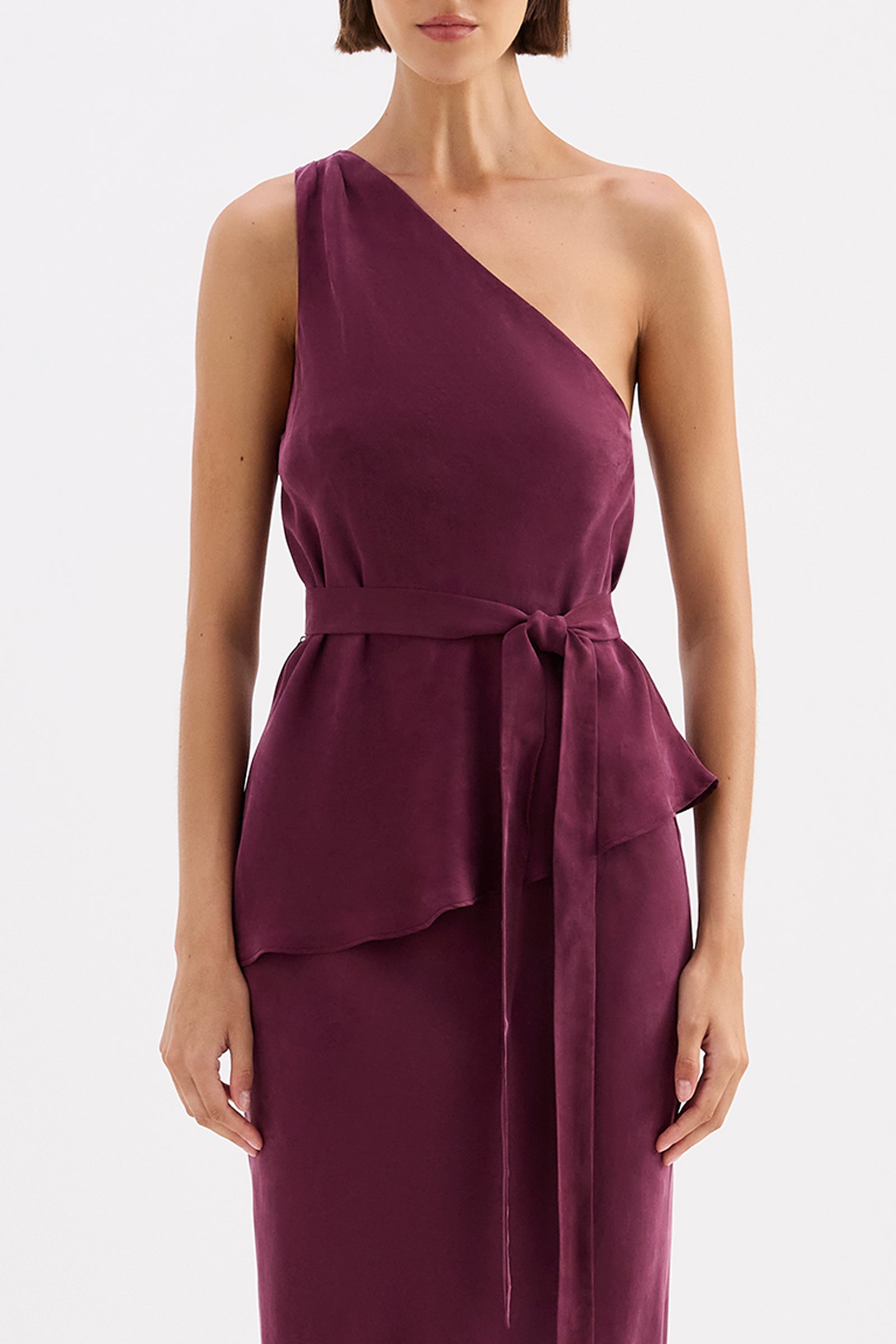 Amaya Cupro Tie Top Merlot 