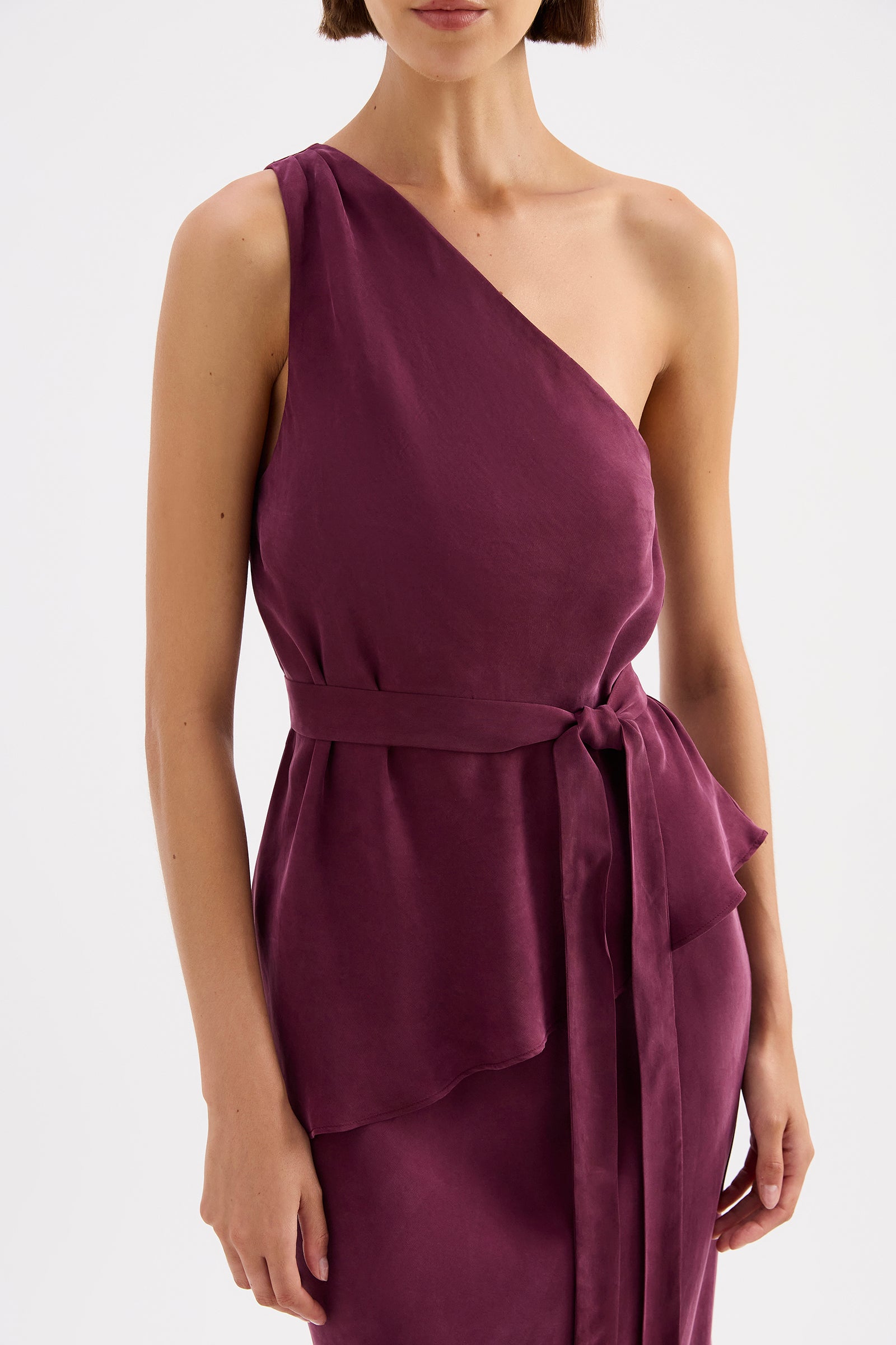 Amaya Cupro Tie Top Merlot 