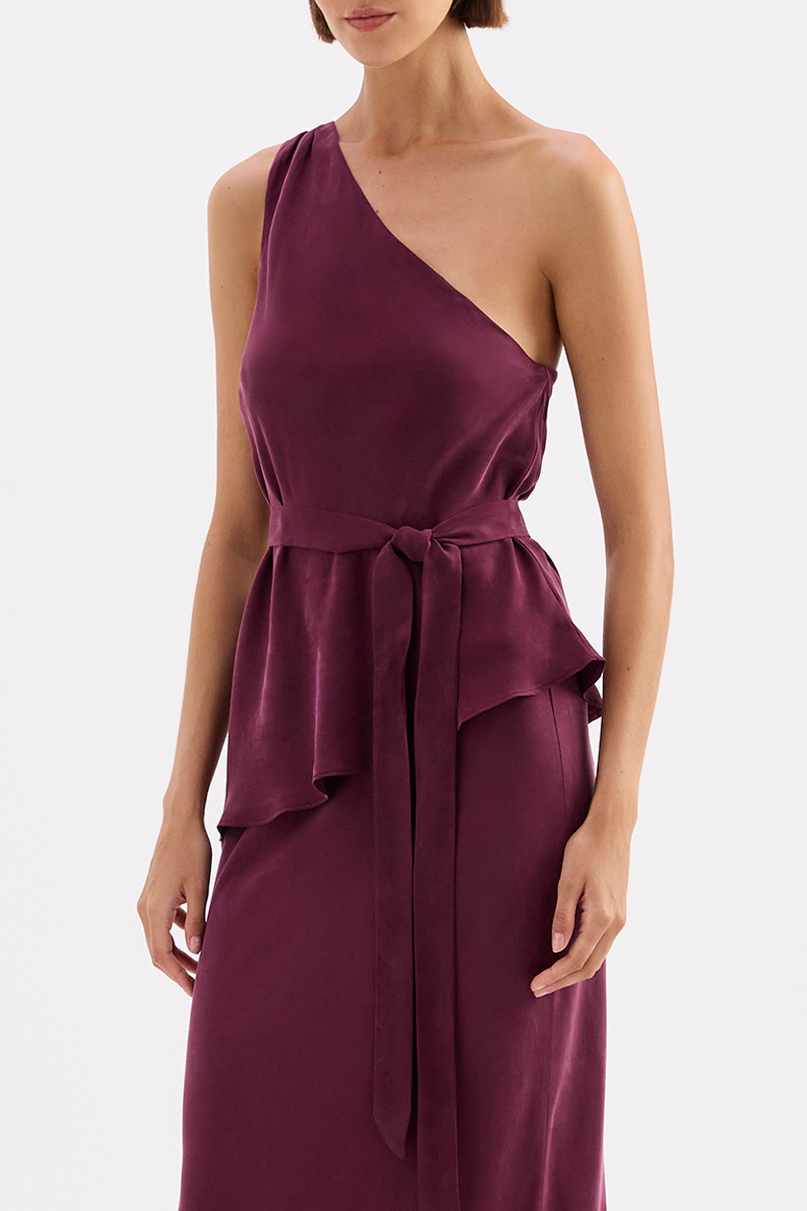 Amaya Cupro Tie Top Merlot 