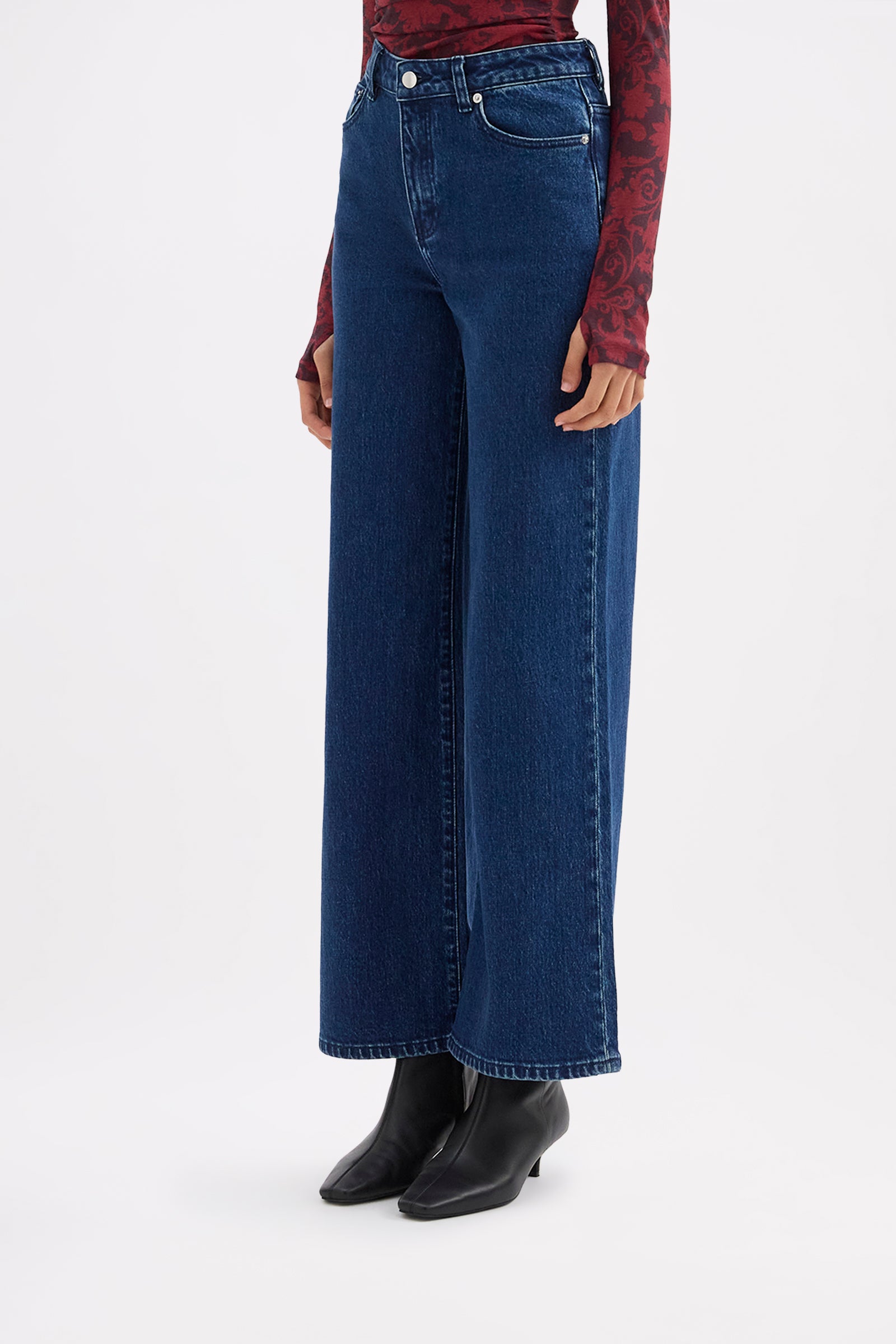 Organic Stretch Wide Leg Jean Lake Blue 