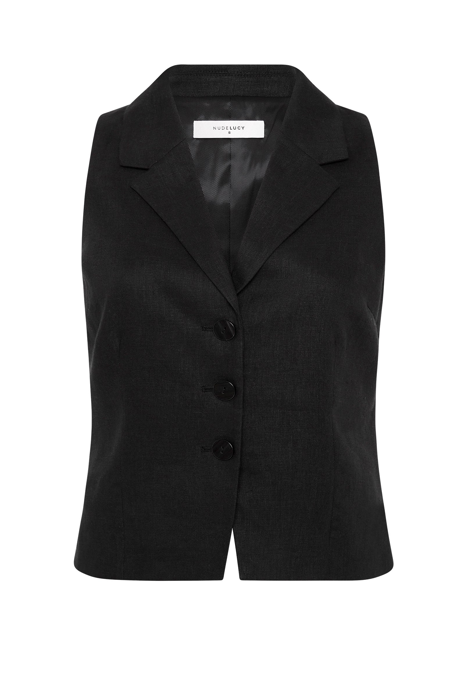 Thilda Linen Vest Black 