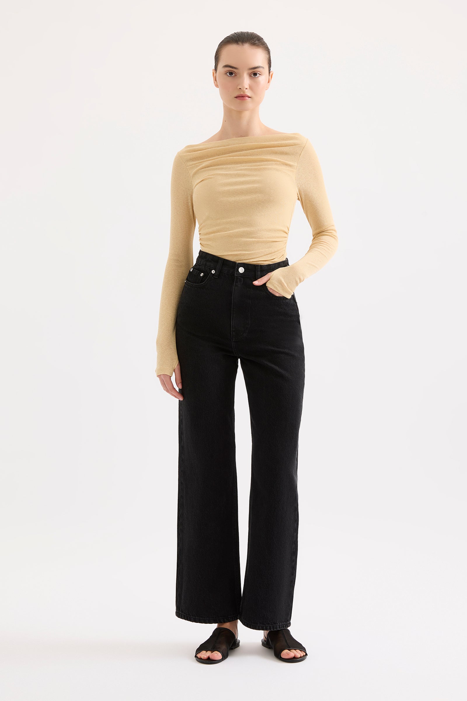 Ziel Off Shoulder Top Butter 