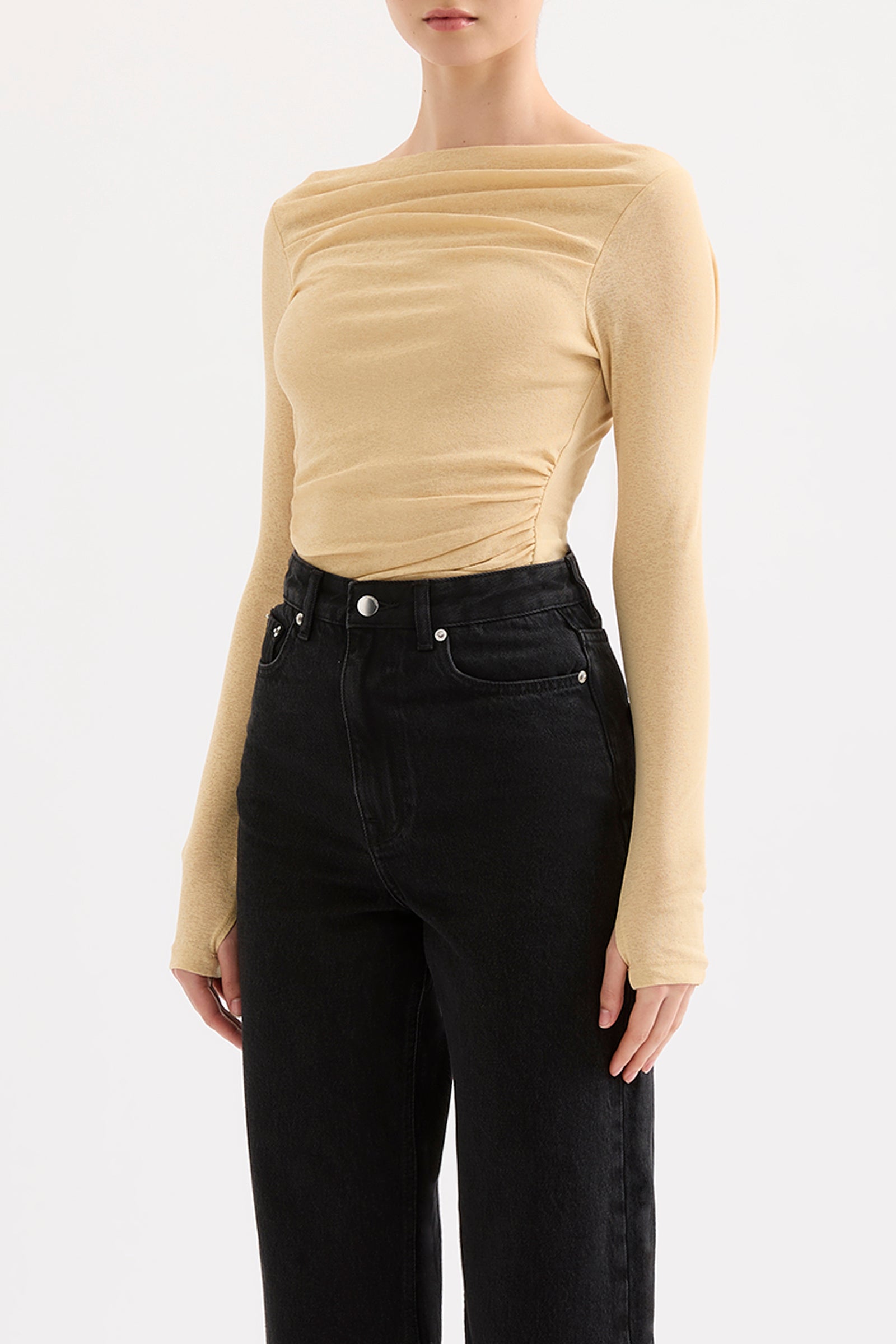 Ziel Off Shoulder Top Butter 