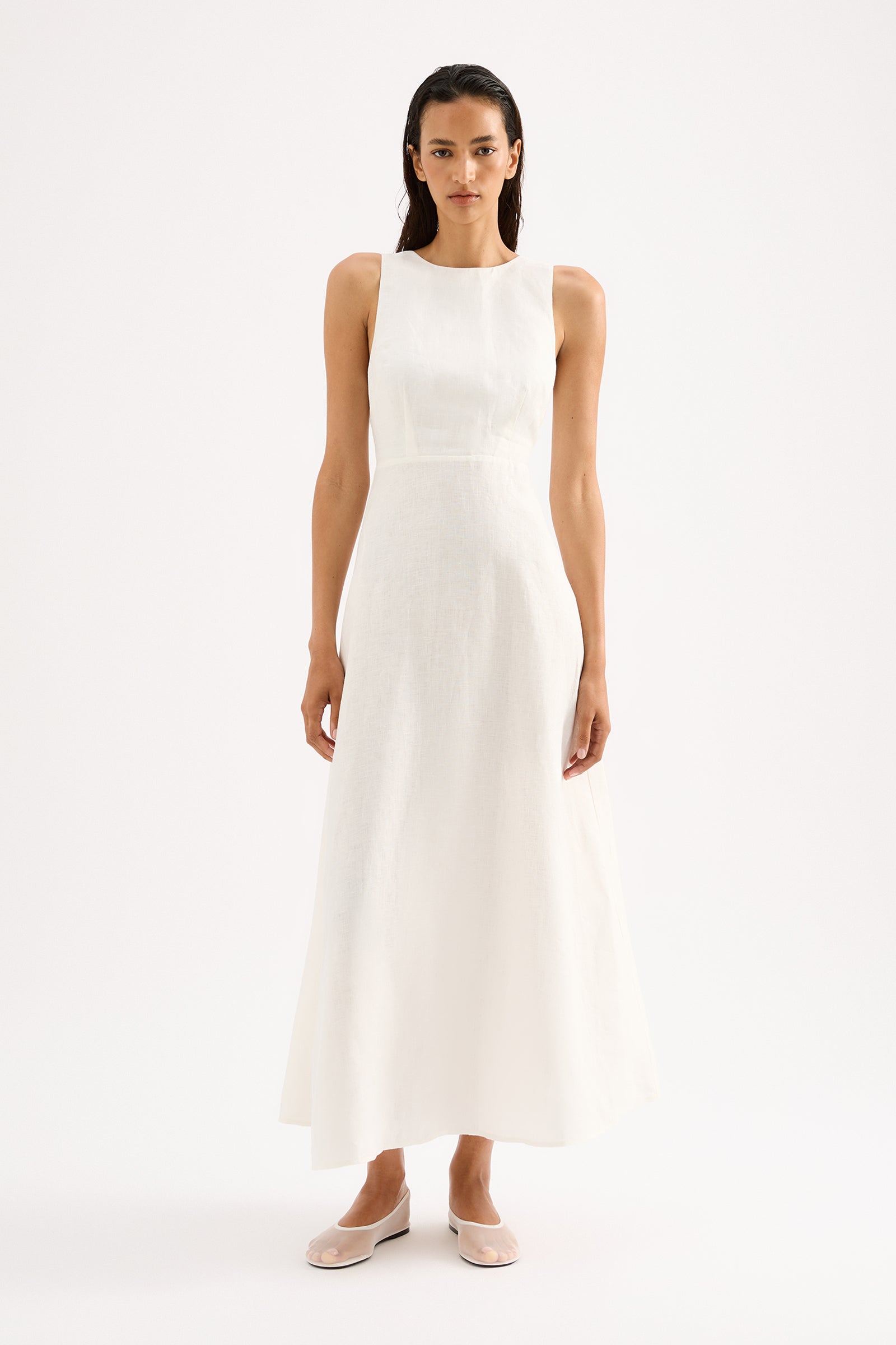 Shop Gael Linen Maxi Dress in White | Nude Lucy Shop Gael Linen Maxi Dress in White | Nude Lucy
