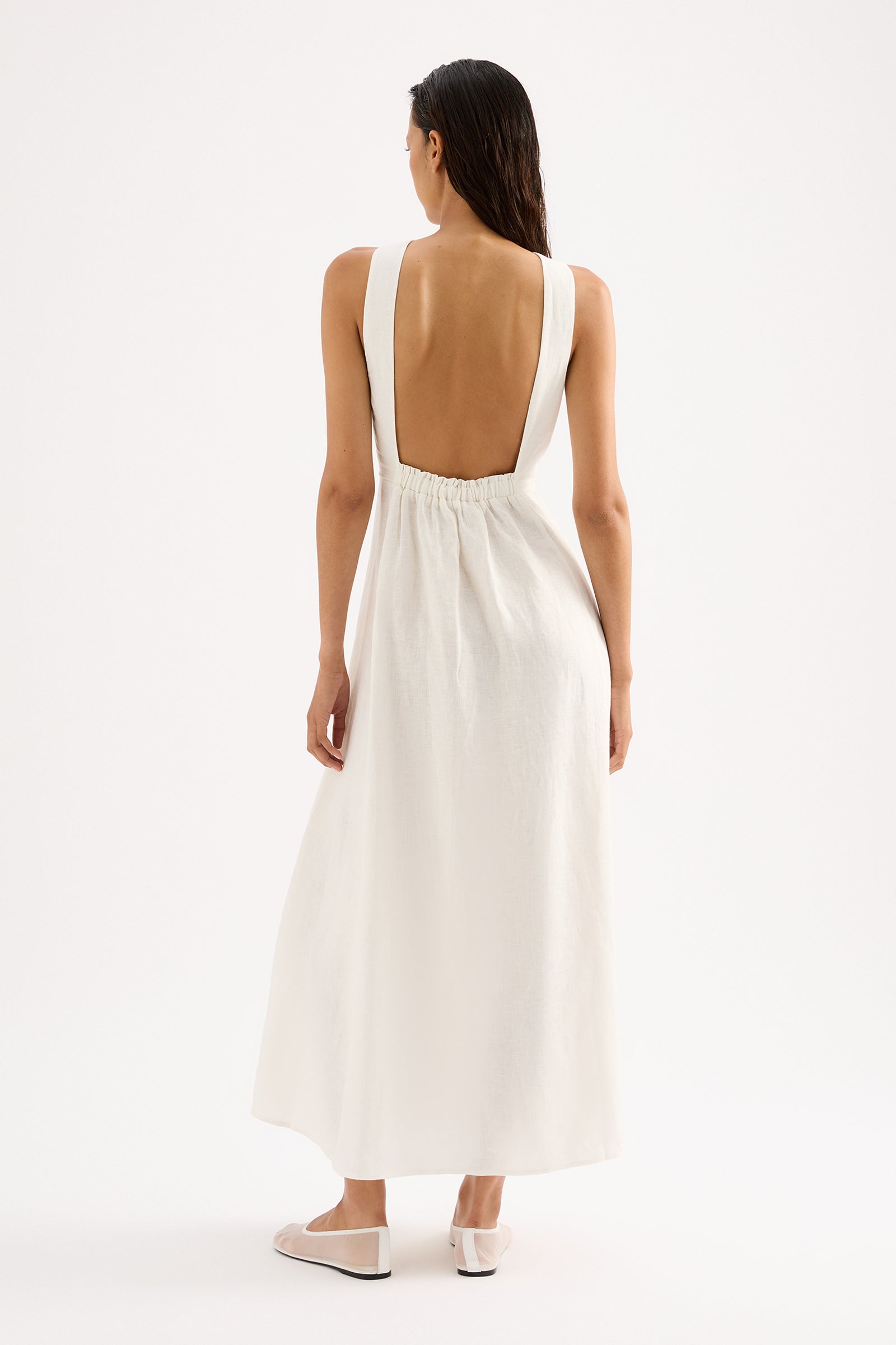 nude lucy white linen dress Shop Gael Linen Maxi Dress in White