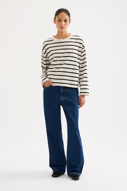 Val Stripe Ls Tee Bone Stripe 