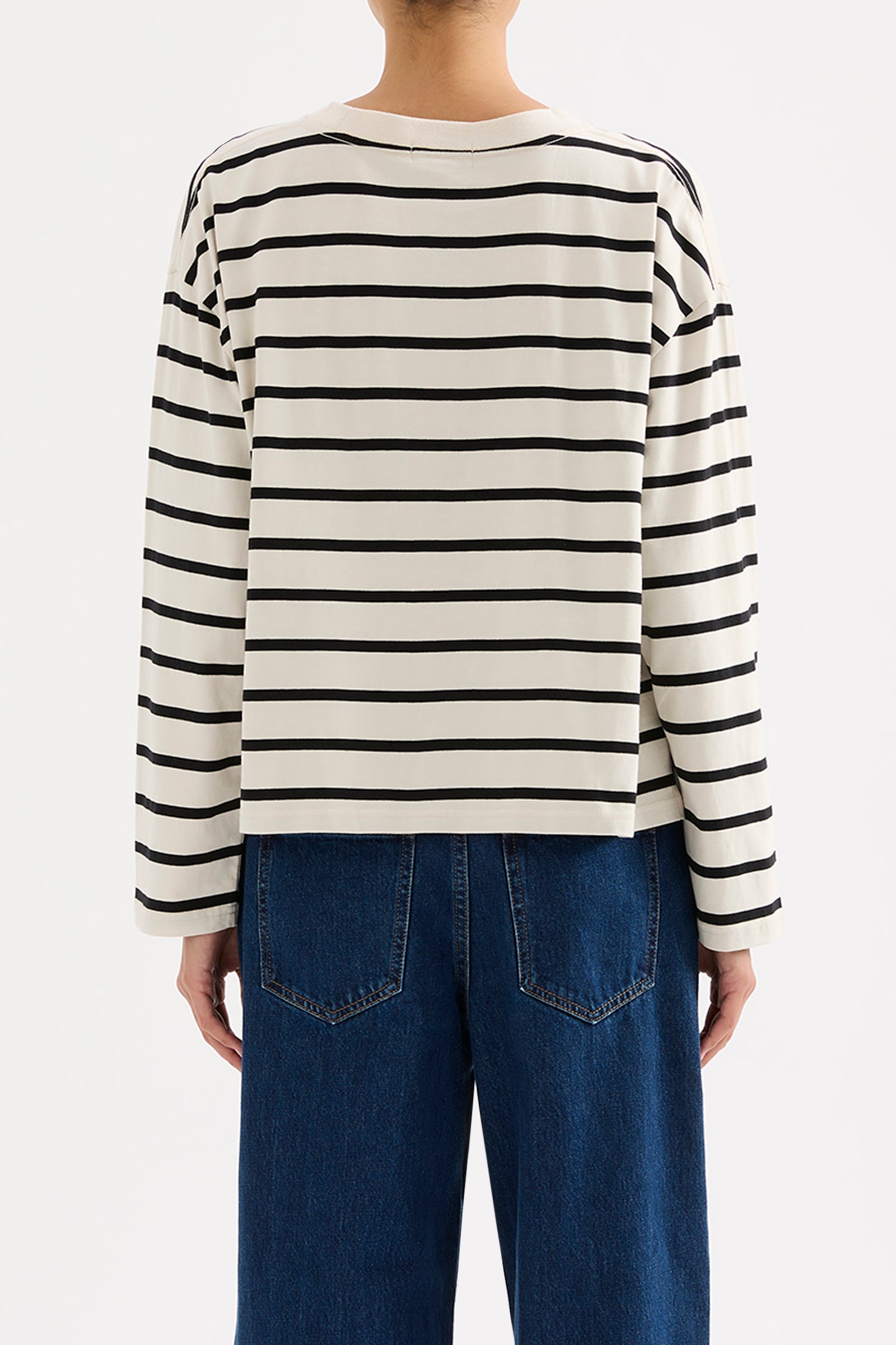 Val Stripe Ls Tee Bone Stripe 
