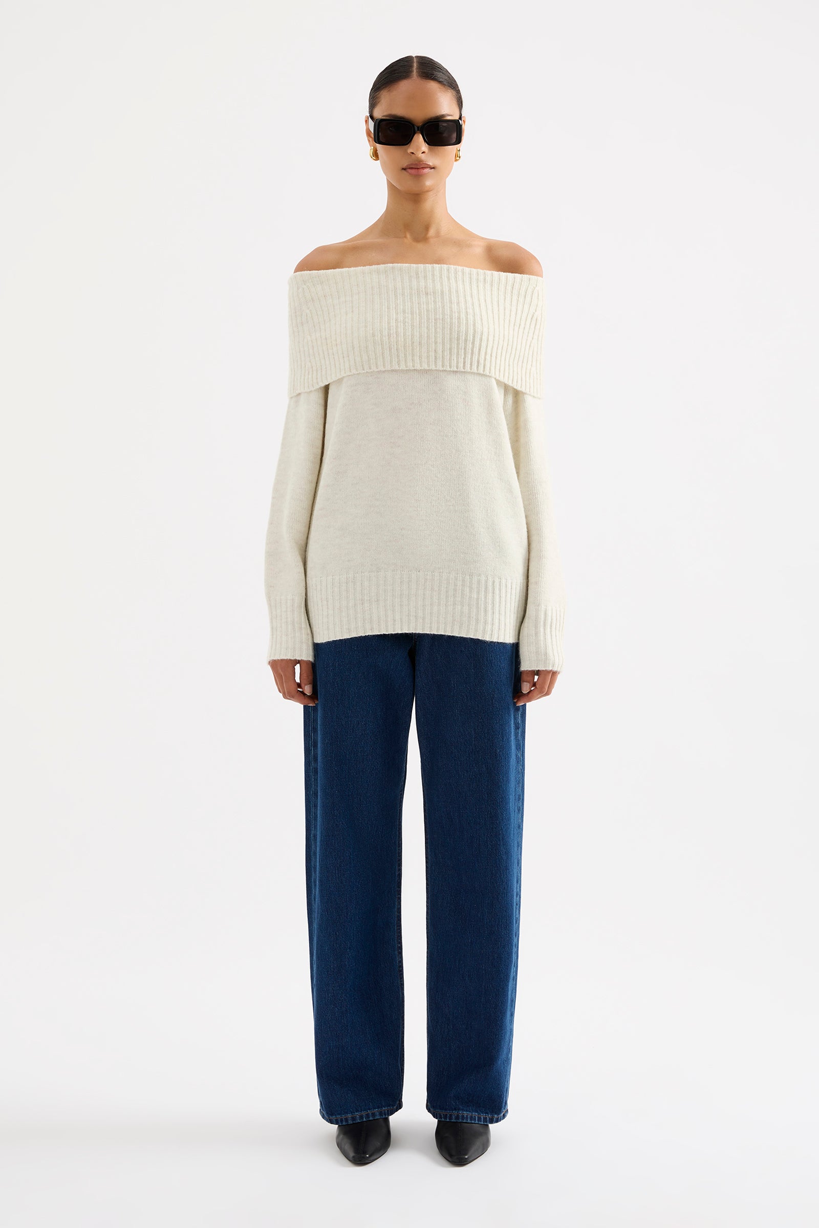 Abbott Off Shoulder Knit Ivory 