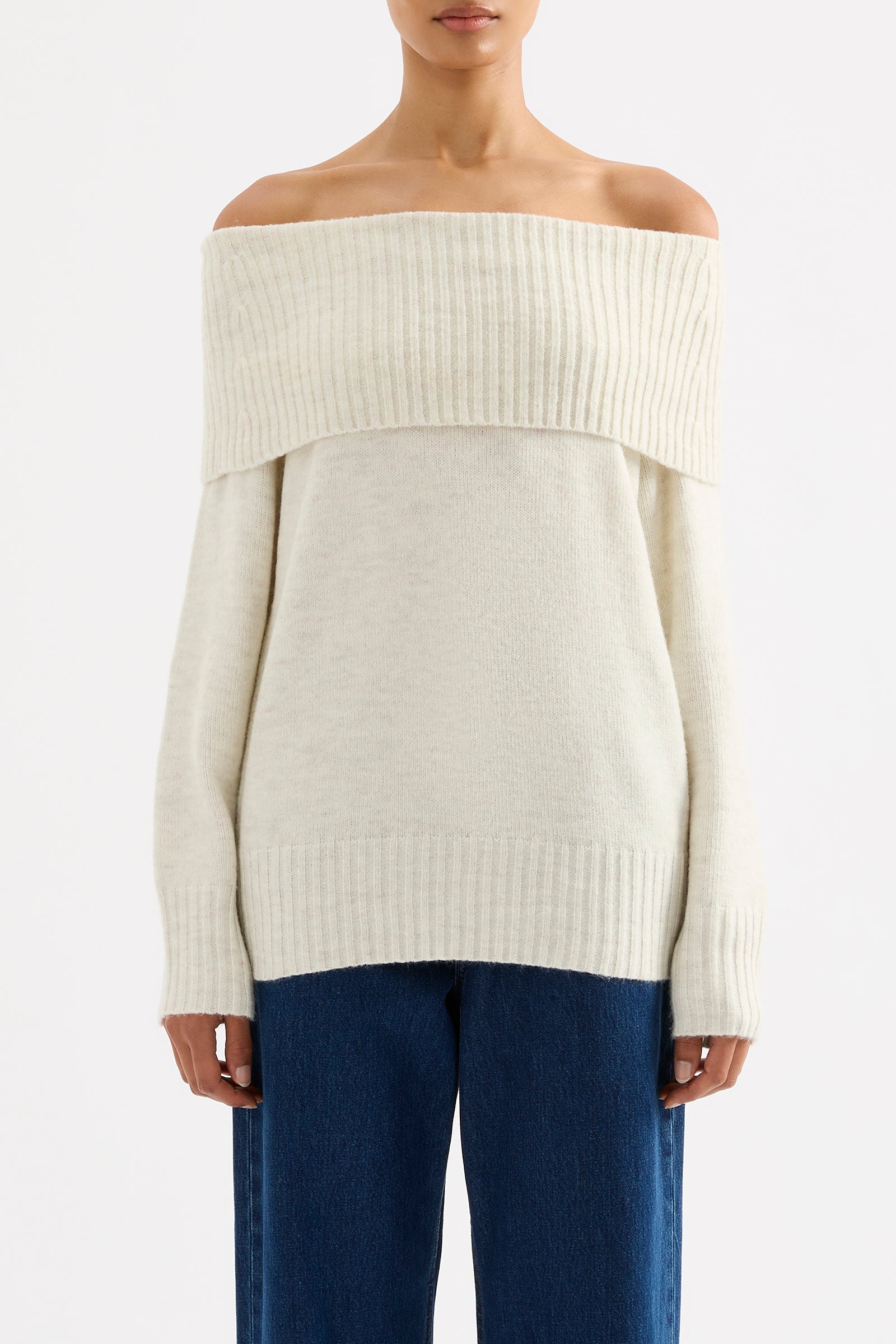 Abbott Off Shoulder Knit Ivory 