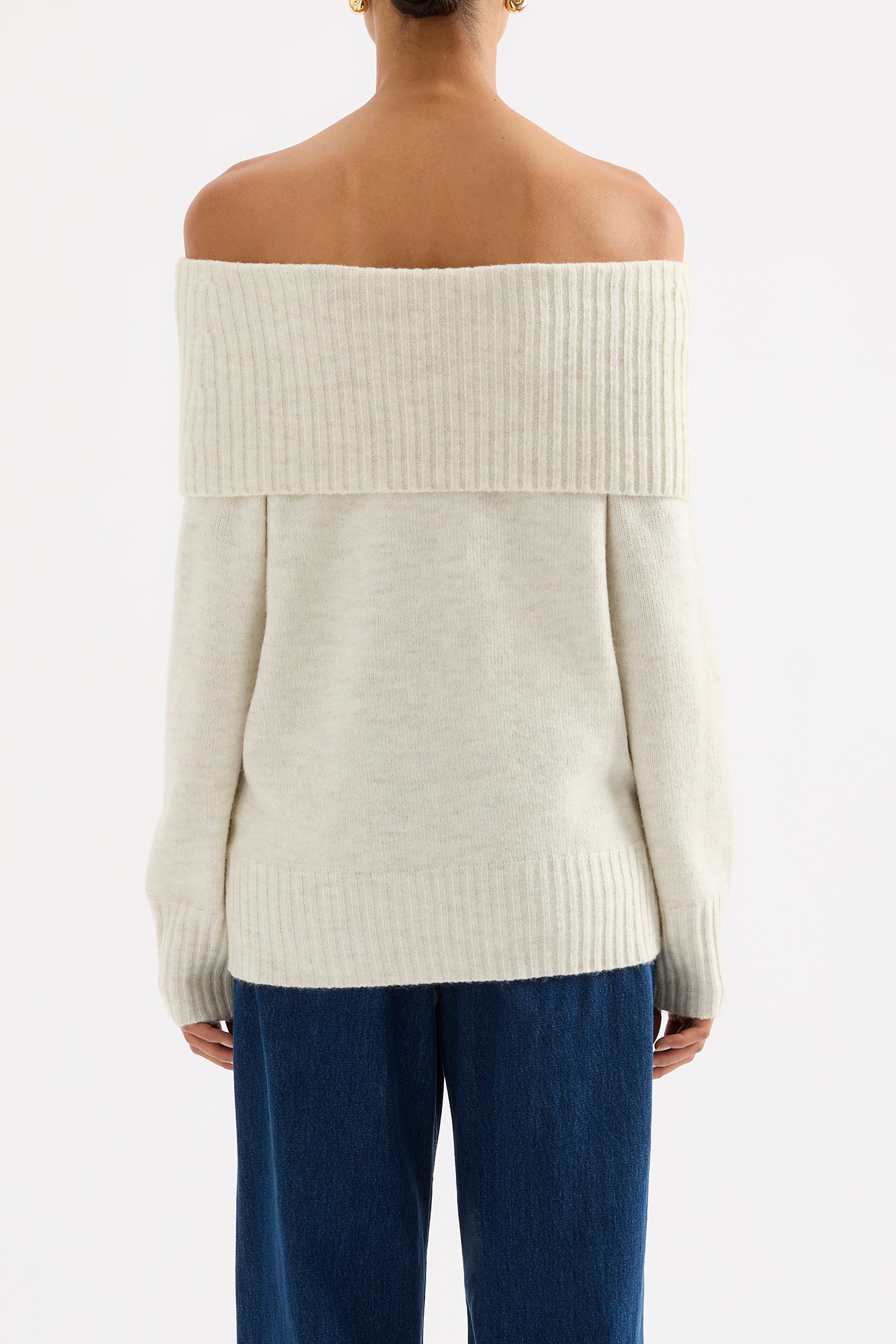 Abbott Off Shoulder Knit Ivory 
