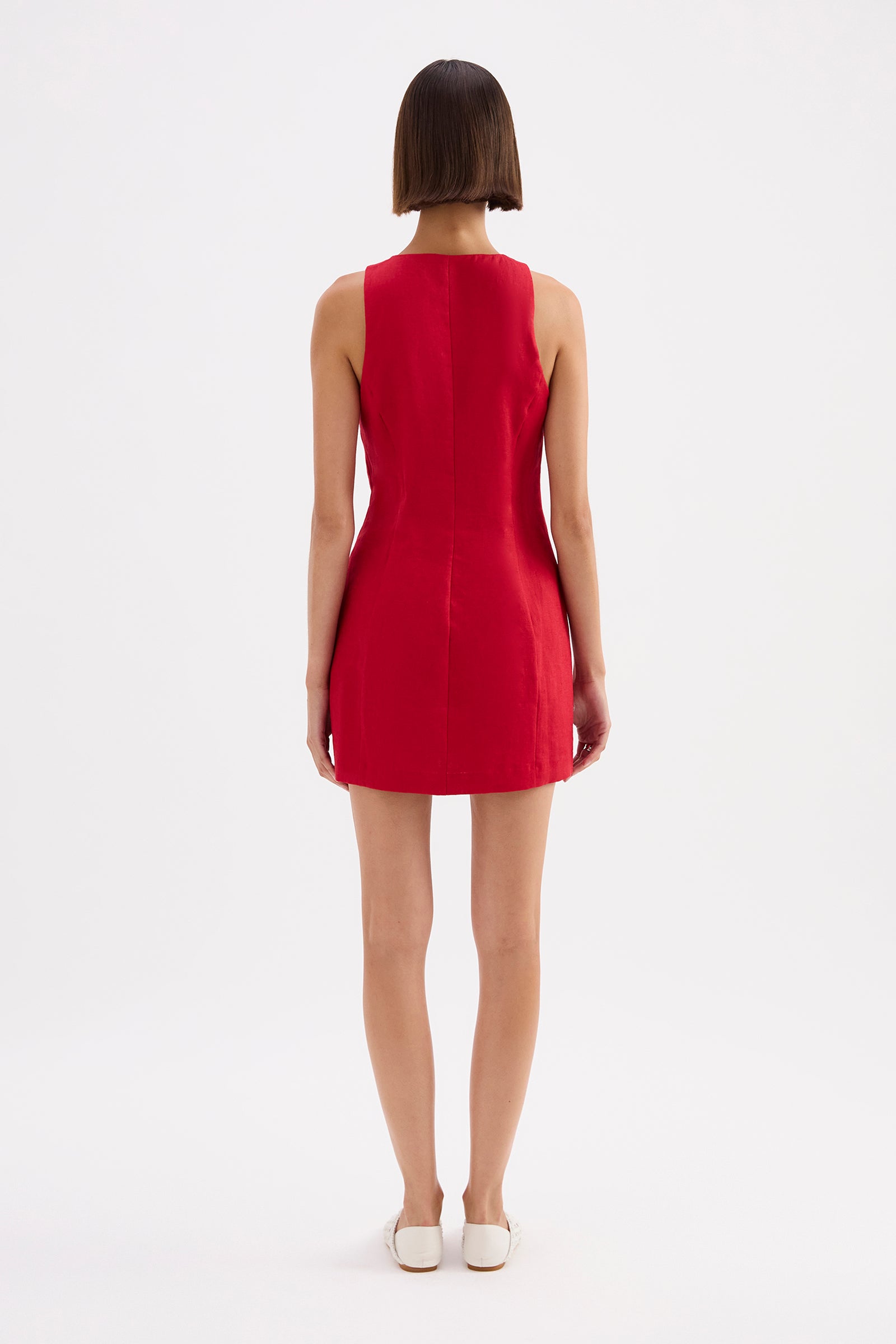 Mazi Linen Mini Dress Cherry 