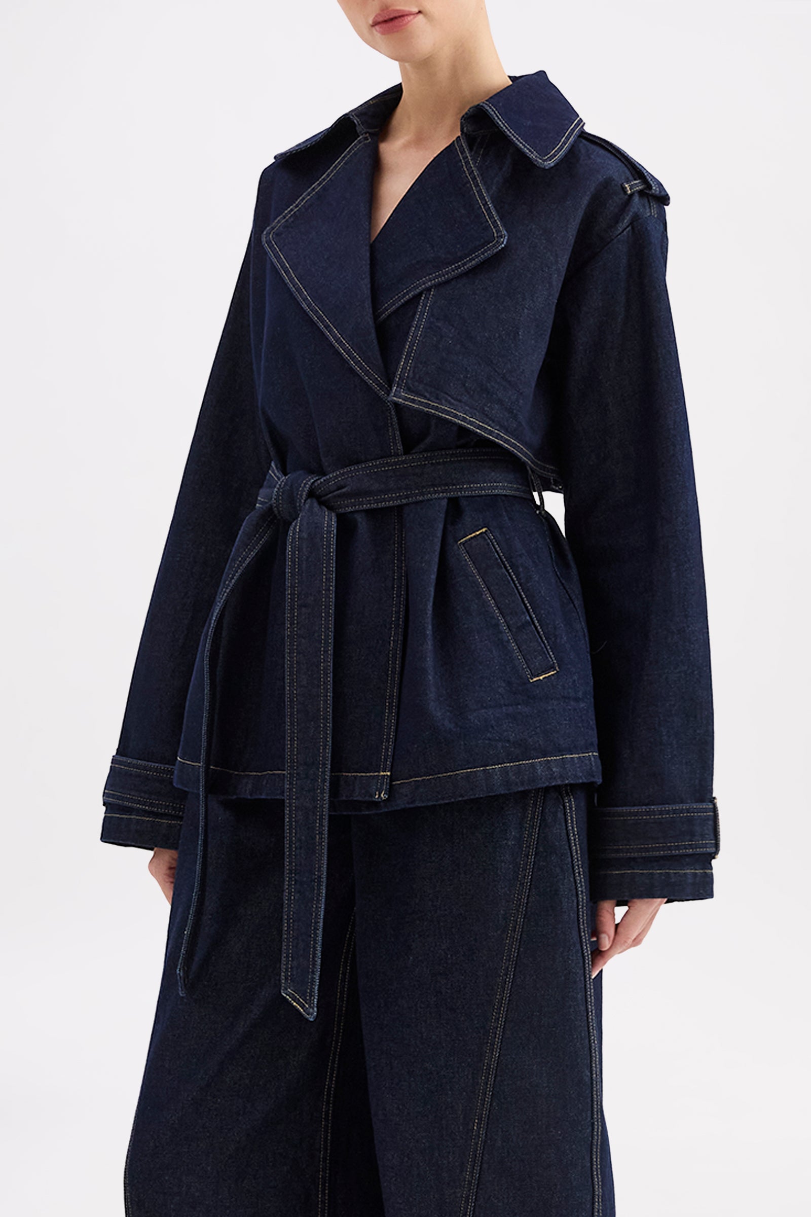 Inaya Denim Trench Midnight 