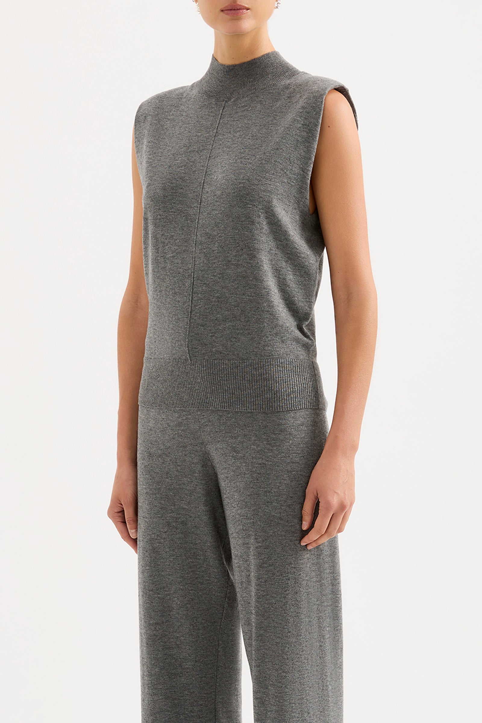 Rae Knit Tank Charcoal 