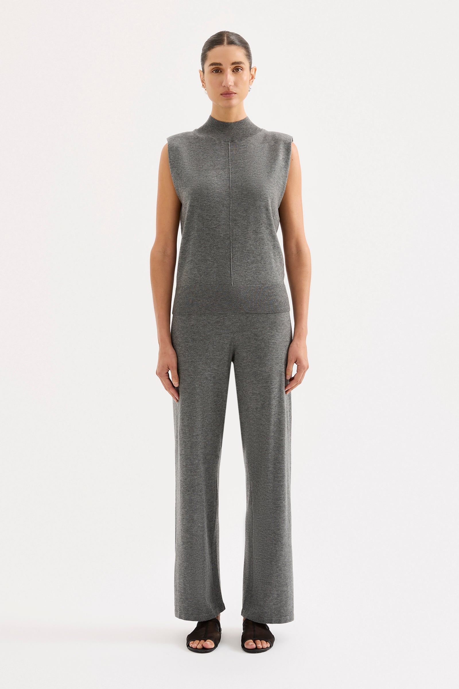 Rae Knit Pant Charcoal 