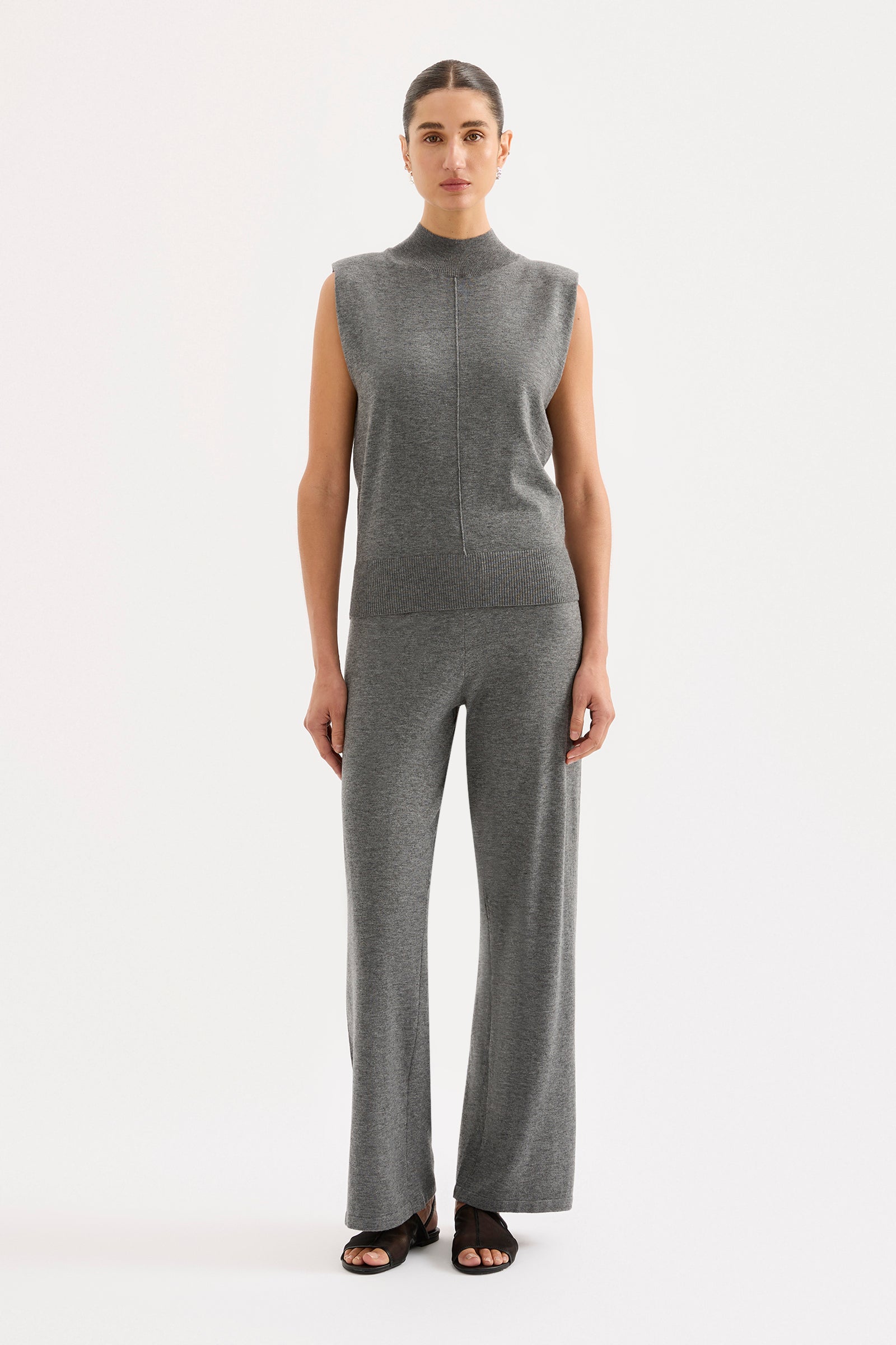 Rae Knit Tank Charcoal 