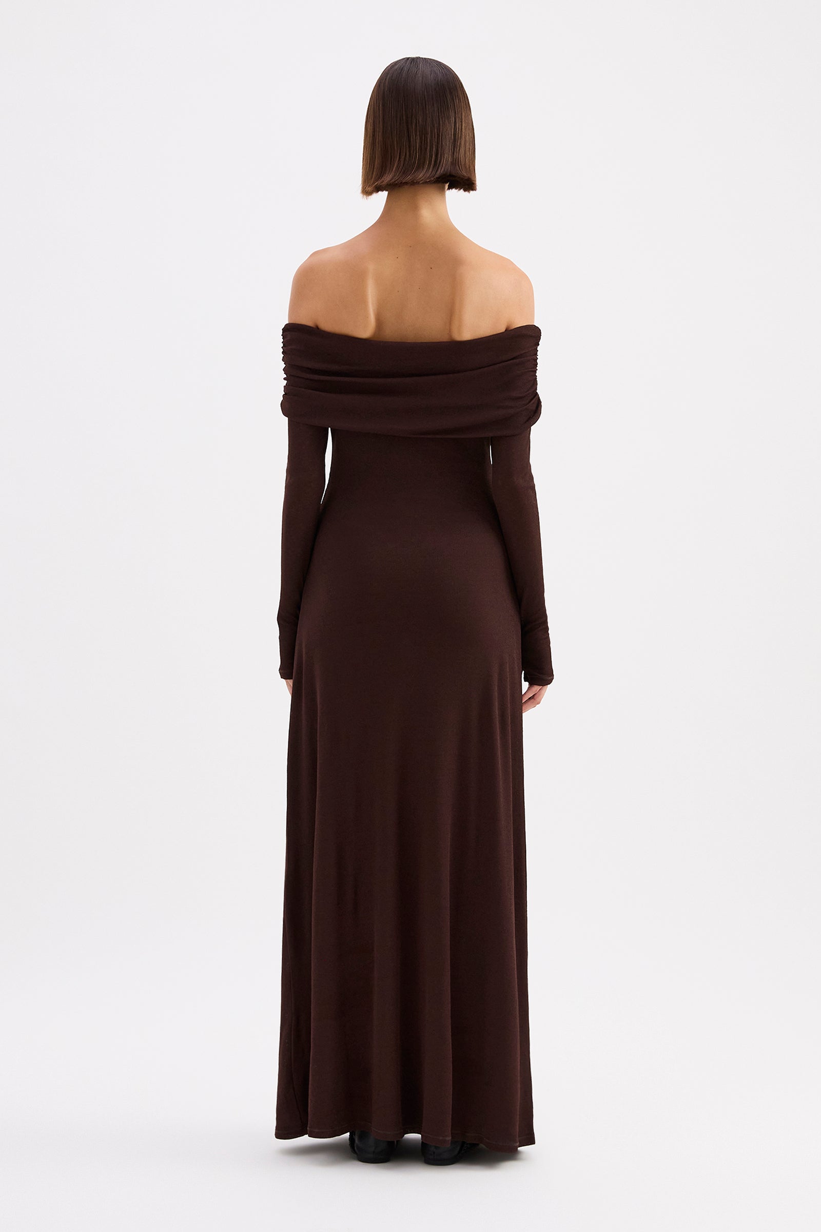 Rue Mesh Ls Dress Raisin 