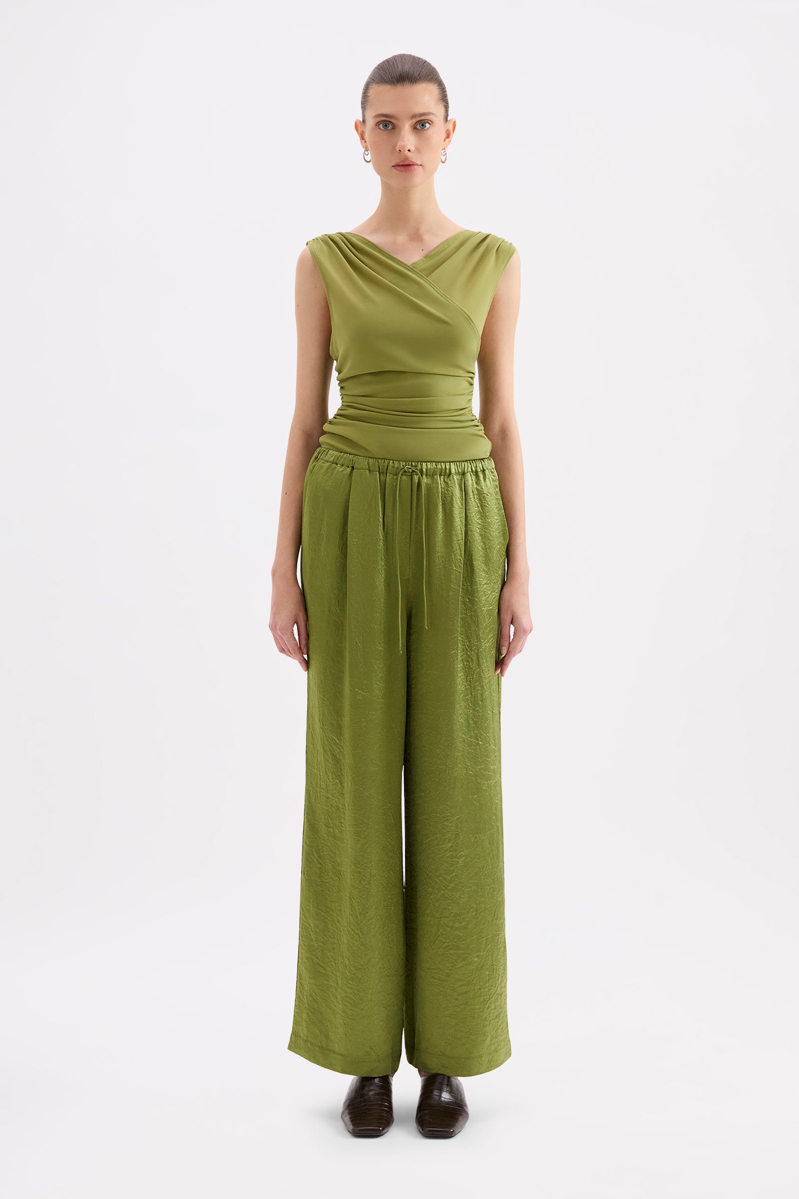 Allegra Satin Pant Cornichon 