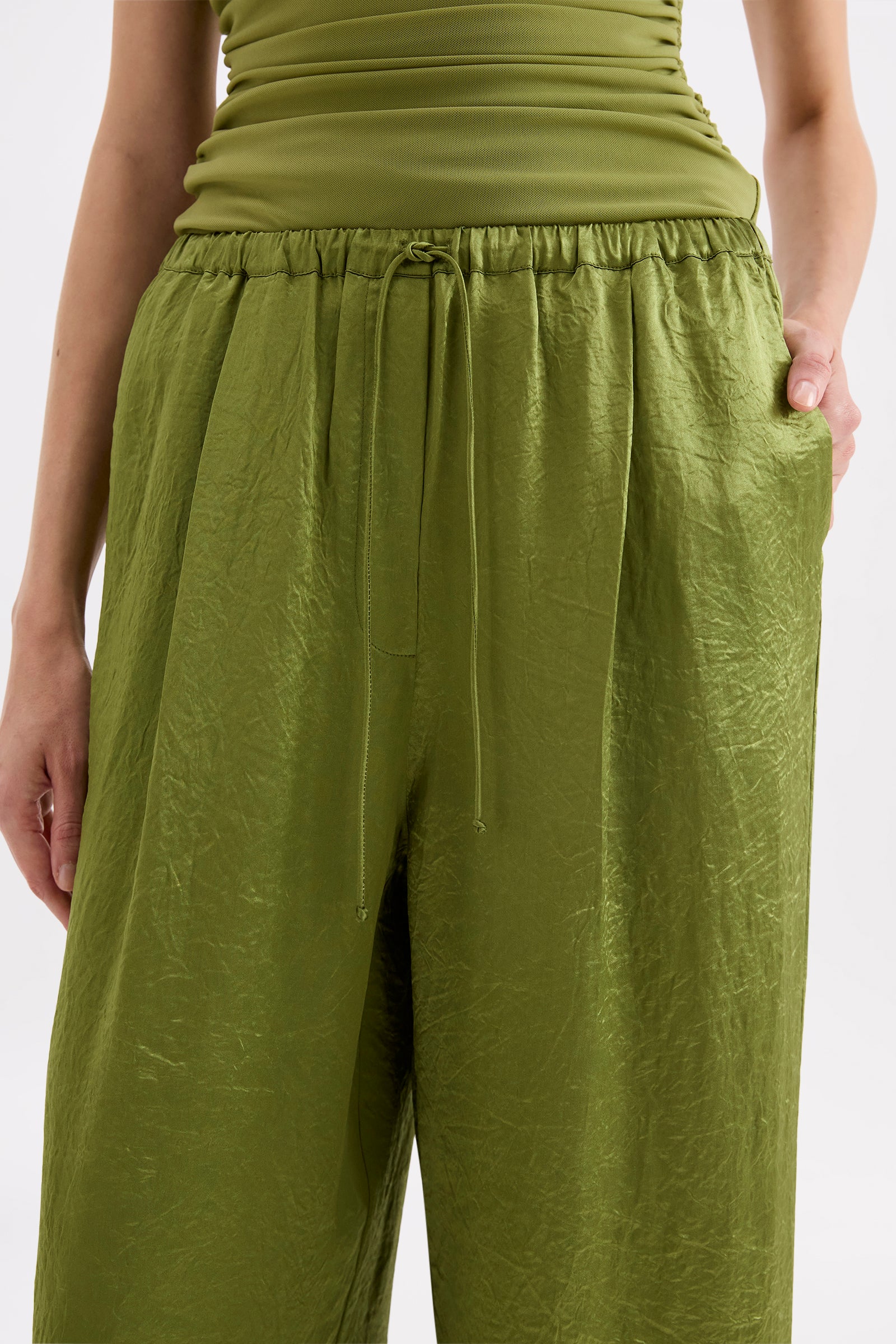 Allegra Satin Pant Cornichon 