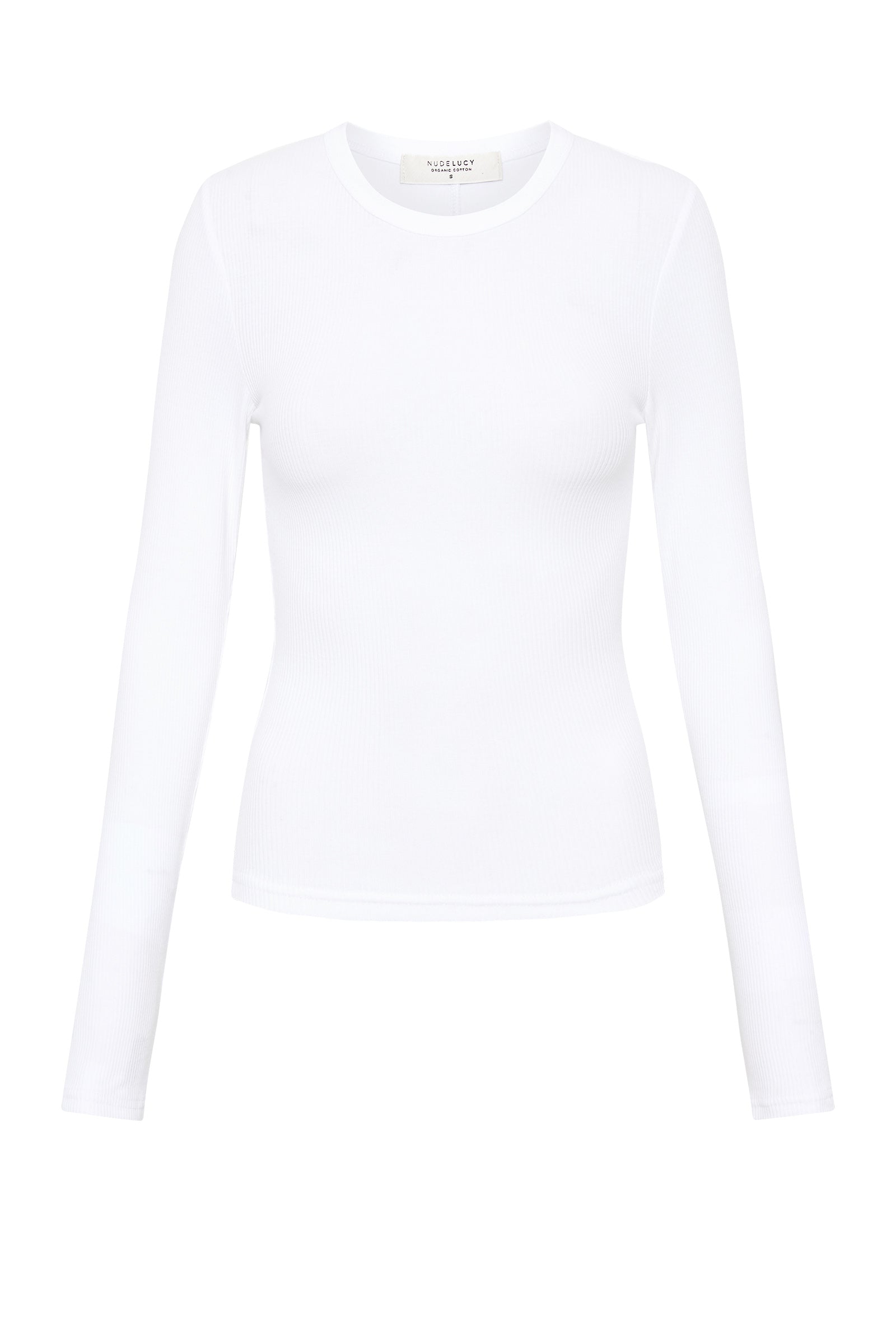 Organic Rib Ls Tee White 