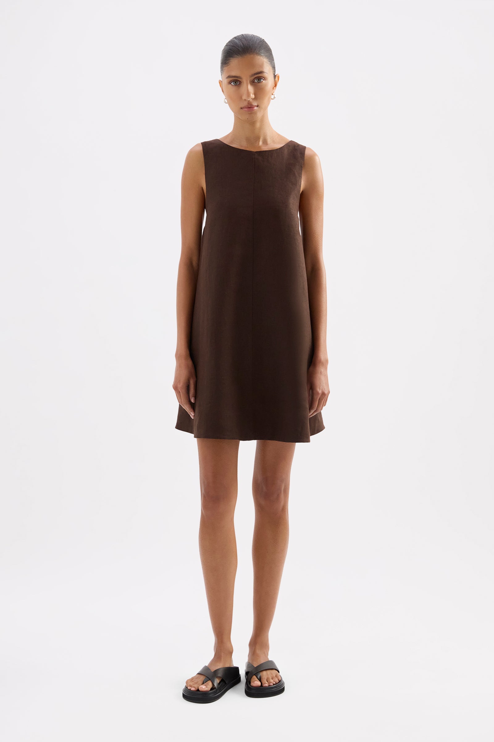 Nemi Linen Dress Chocolate 