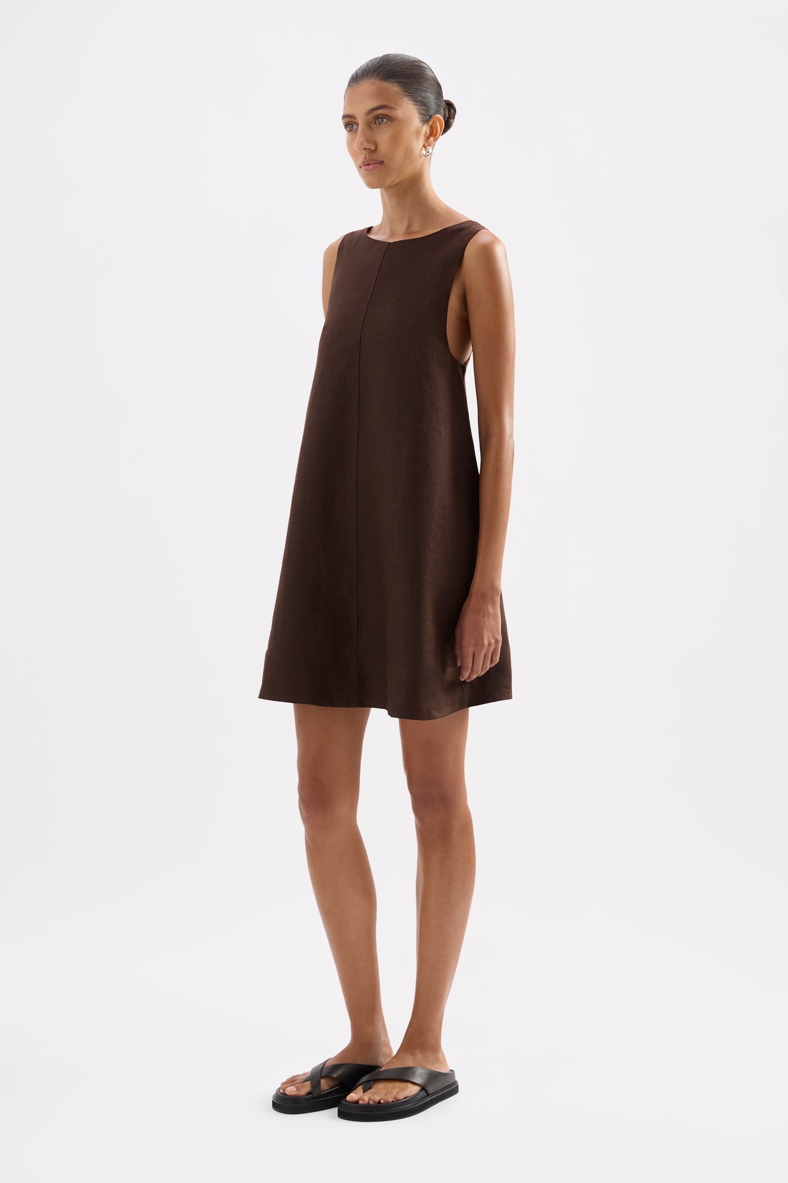 Nemi Linen Dress Chocolate 