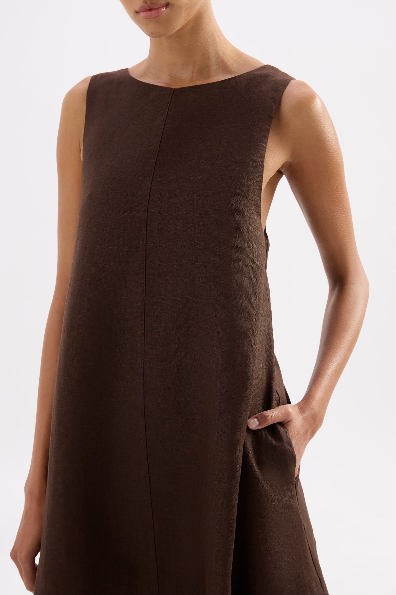 Nemi Linen Dress Chocolate 