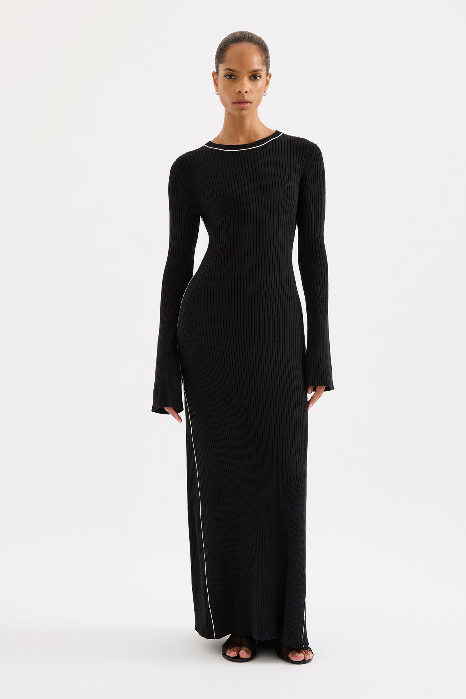 Gaia Knit Maxi Dress Black 