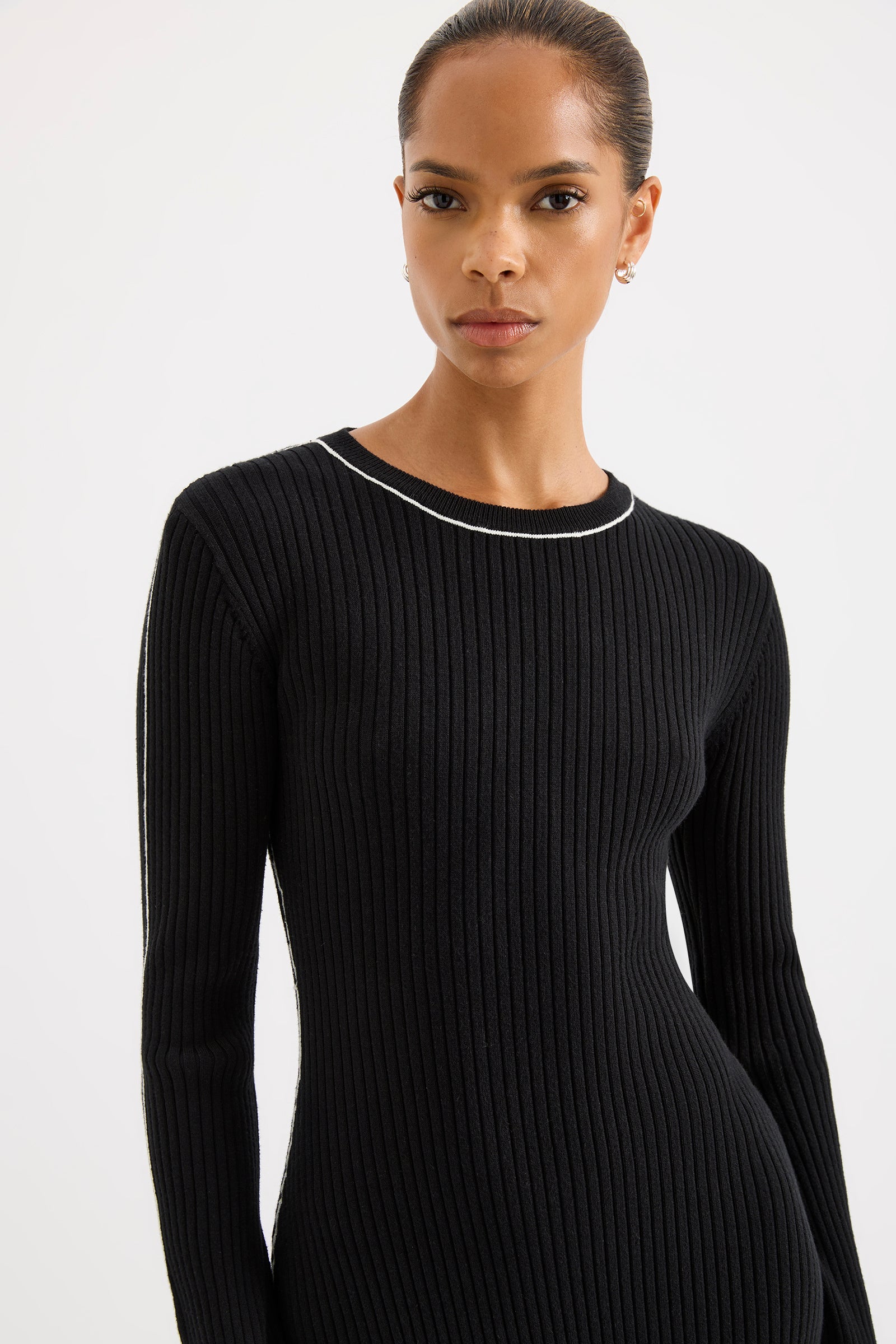 Gaia Knit Maxi Dress Black 
