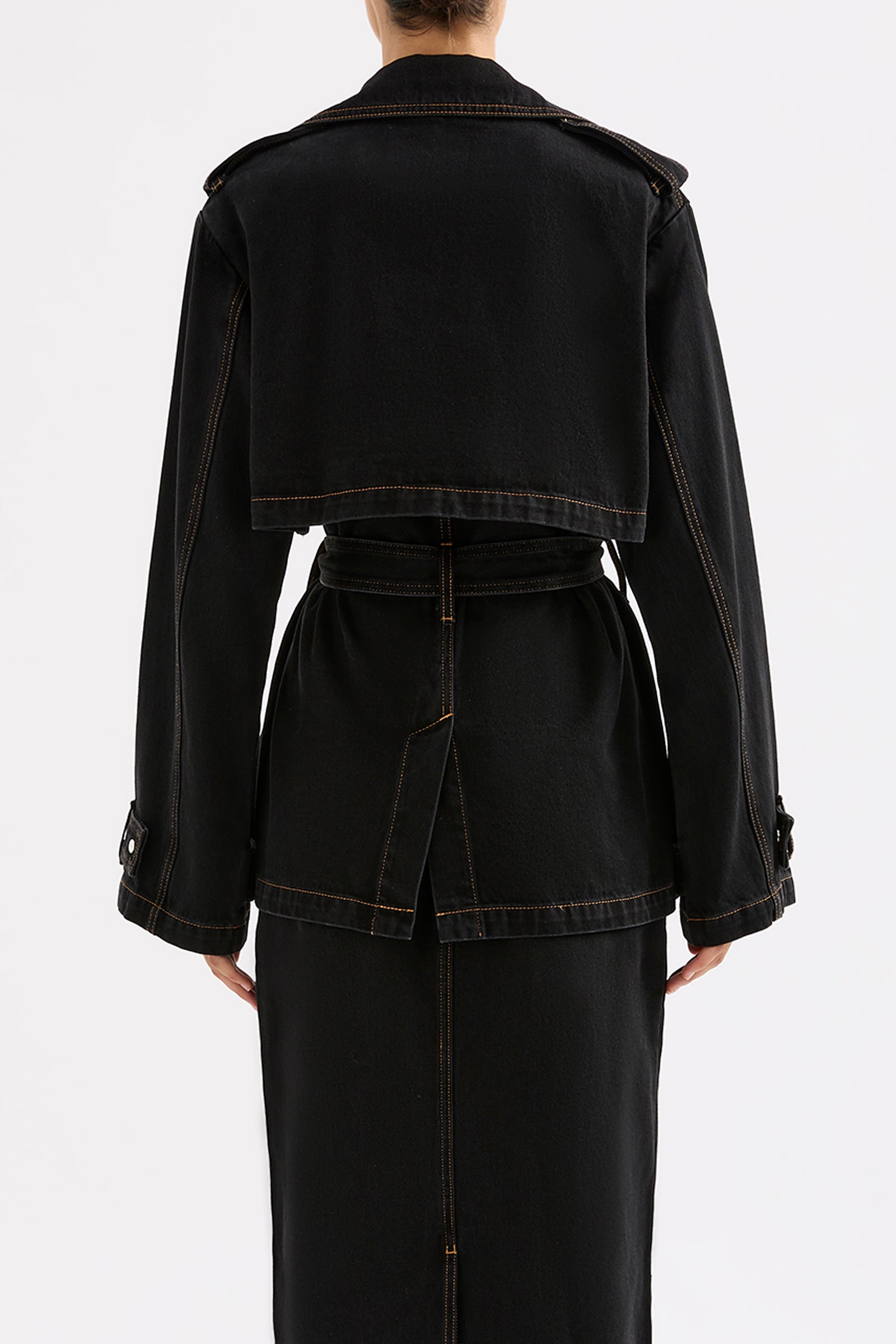 Inaya Denim Trench Black 