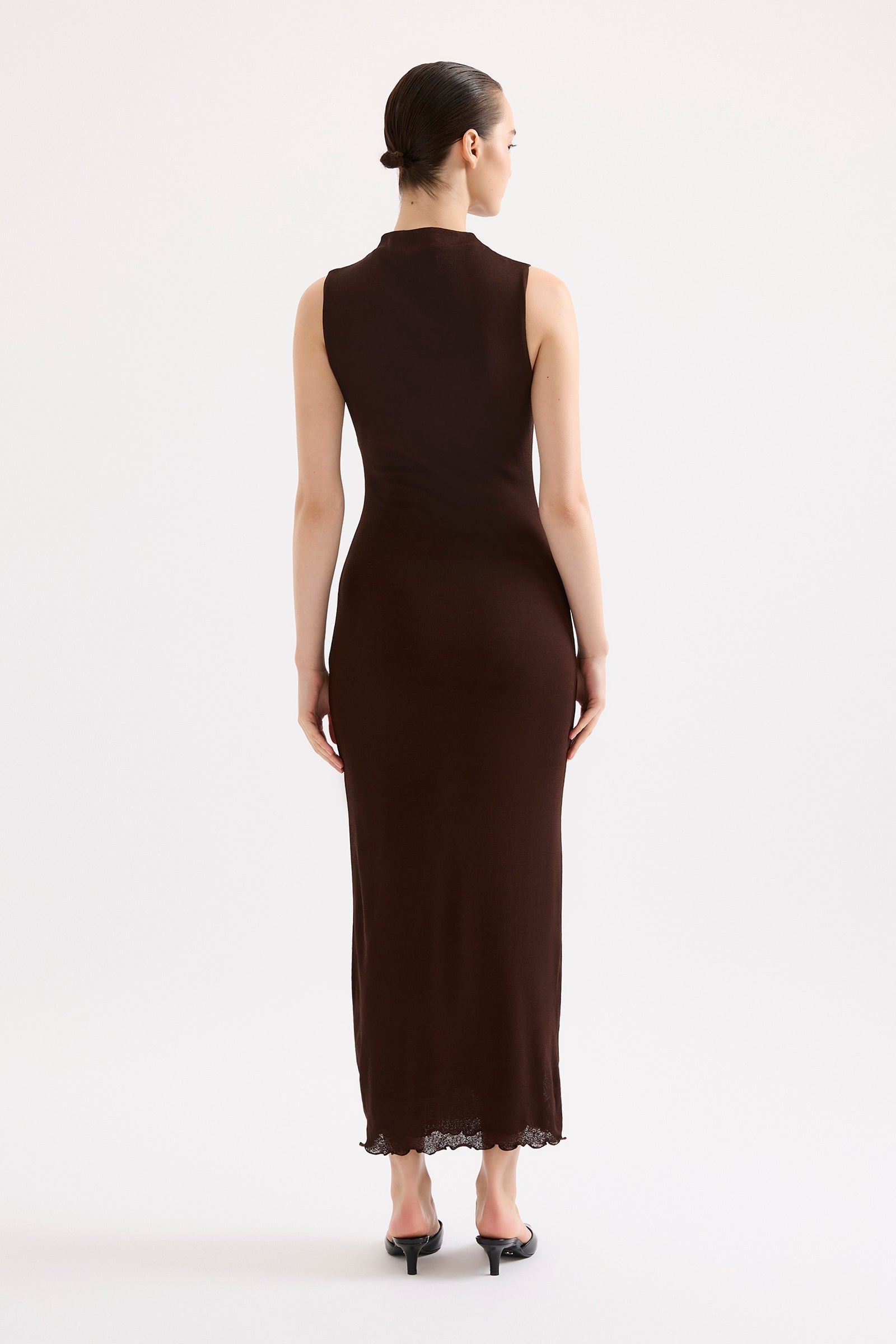 Winston Mesh Maxi Dress Raisin 