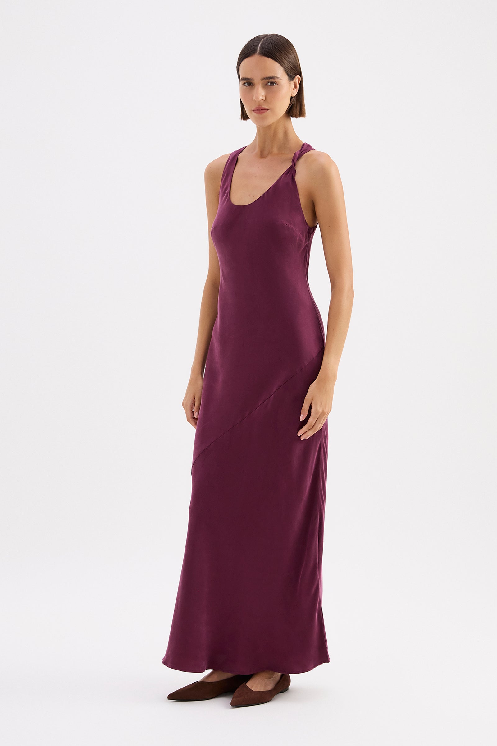 Amaya Cupro Dress Merlot 