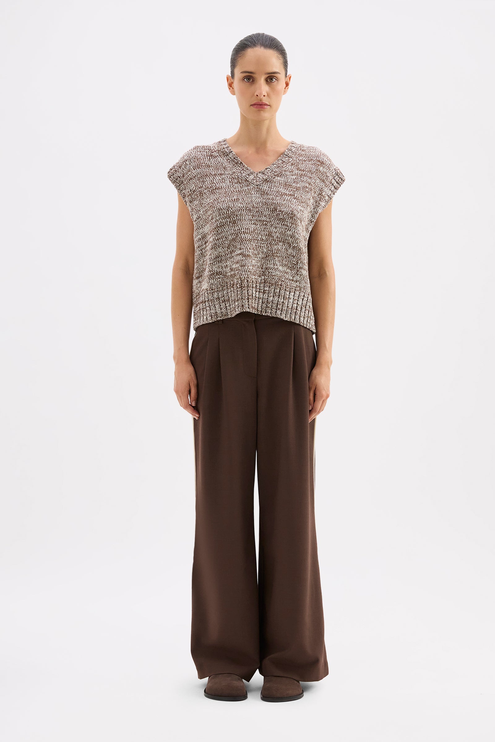 Mila Knit Vest Walnut Speckle 