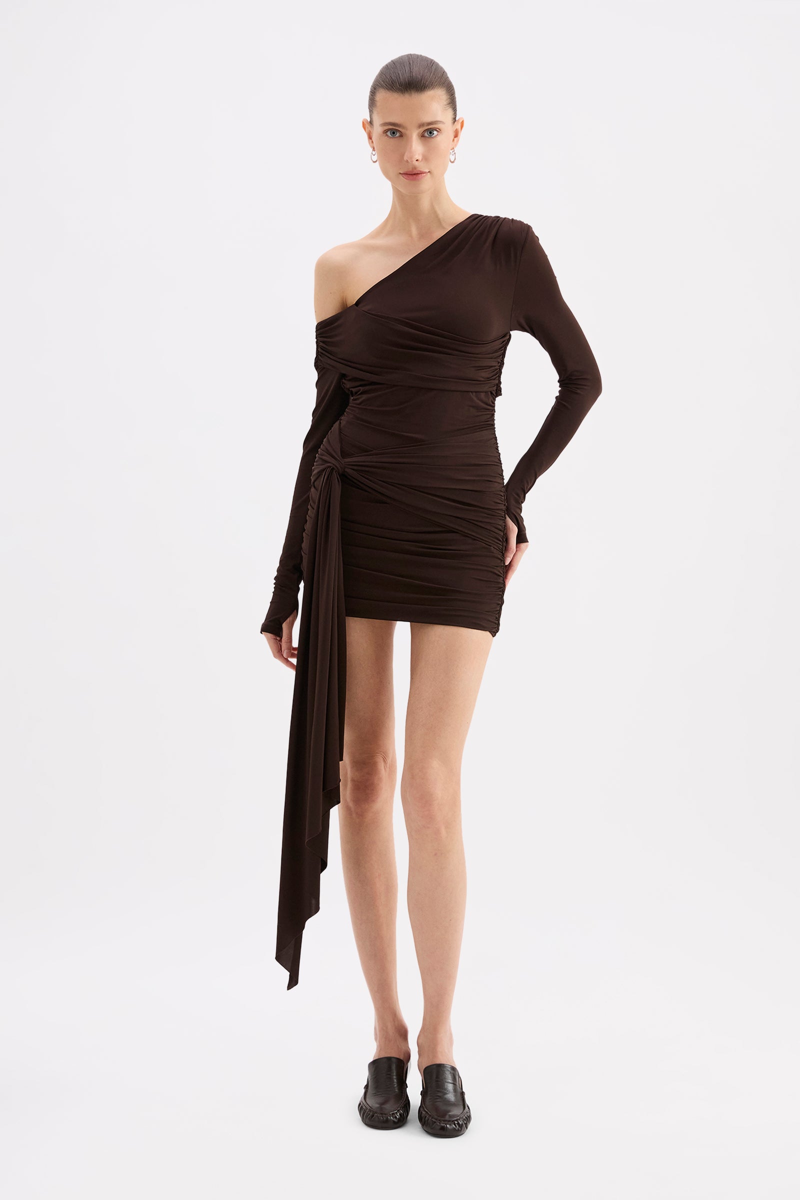 Evangeline Mini Dress Dark Chocolate 
