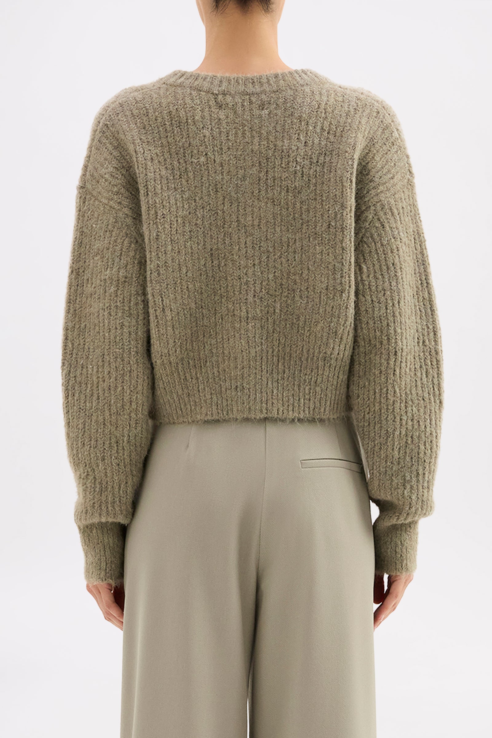 Nixon Cropped Cardigan Vine 