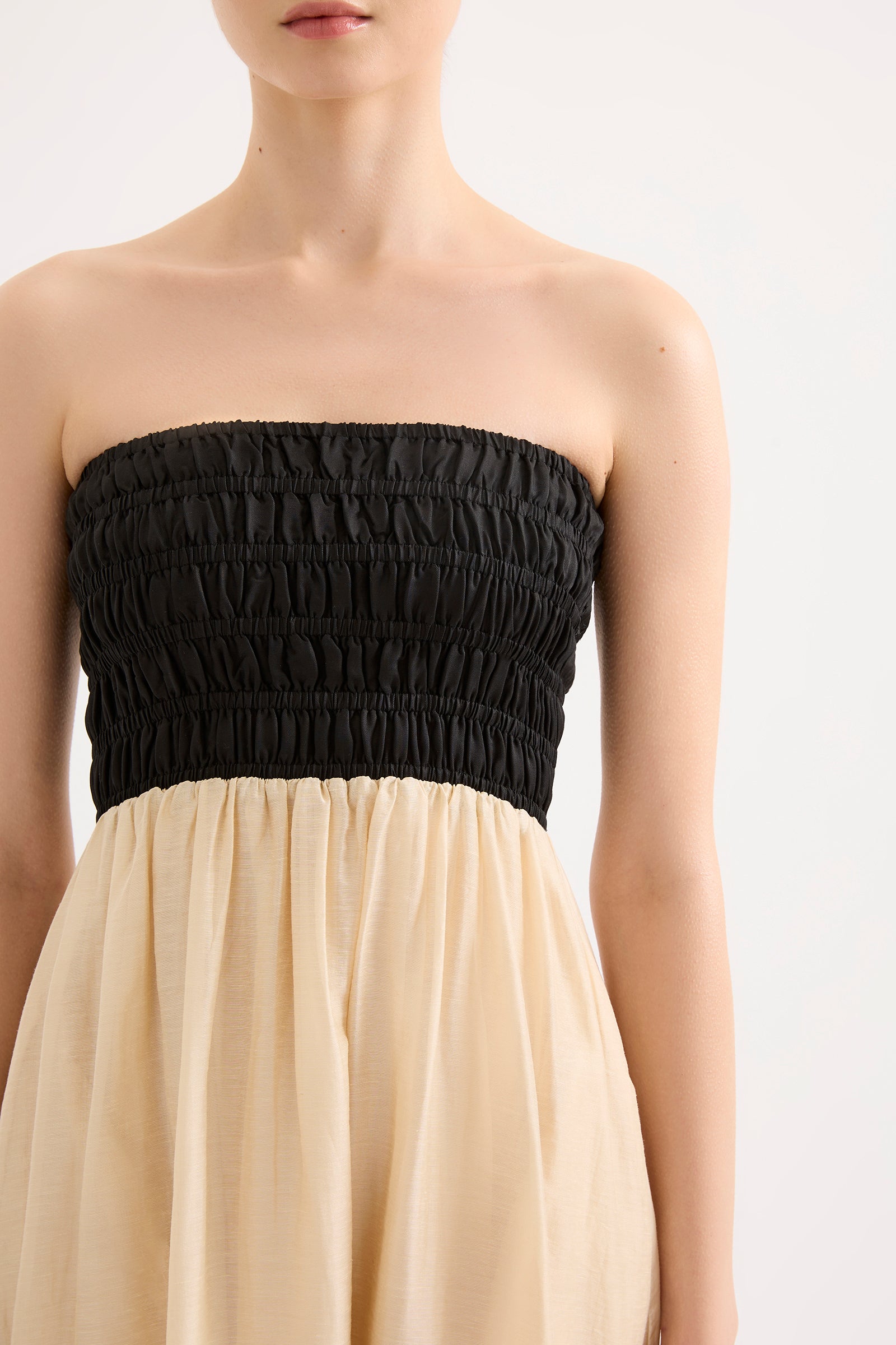 Frances Shirred Maxi Dress Chamomile Splice 