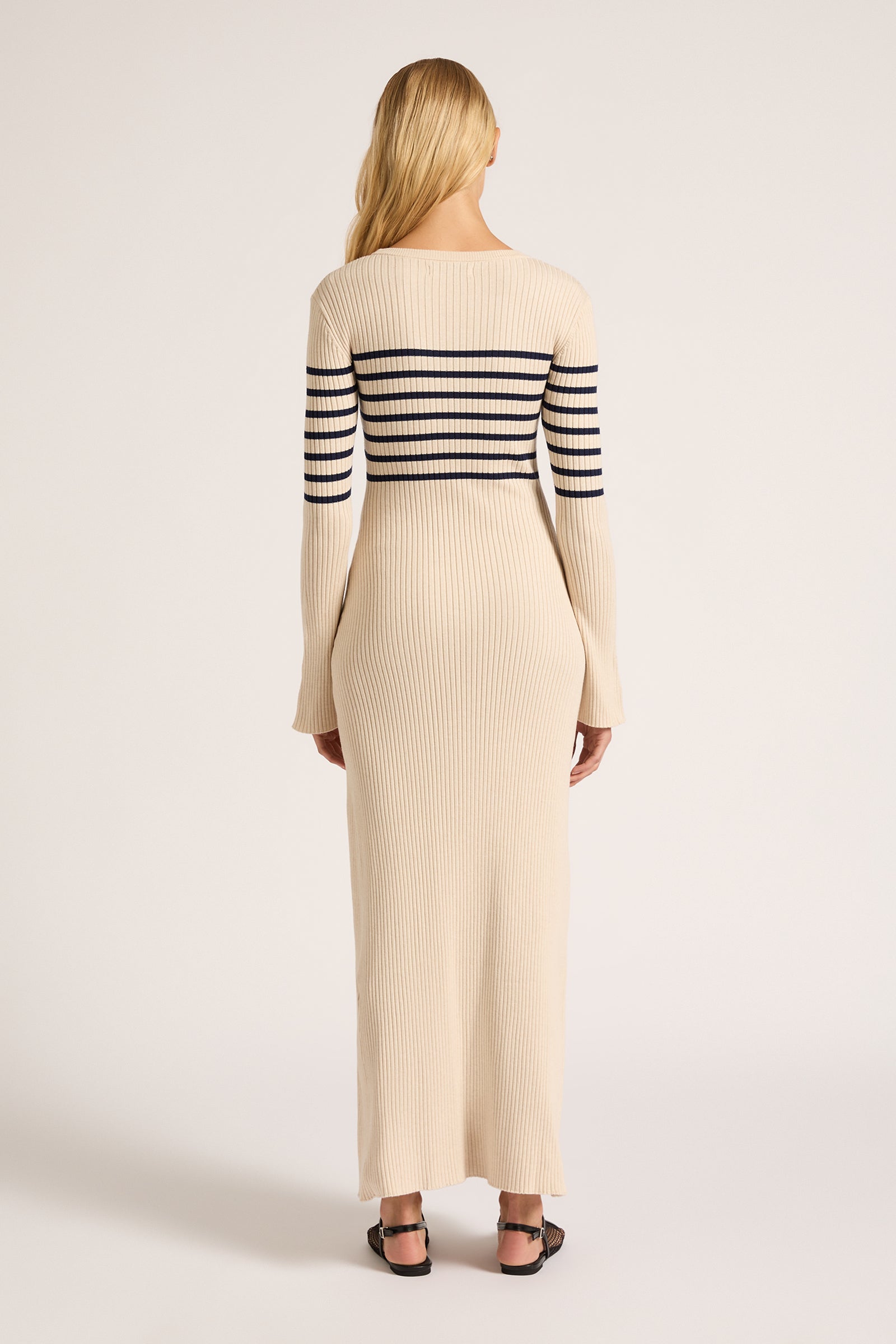 Yoko Maxi Knit Dress Cloud Stripe 