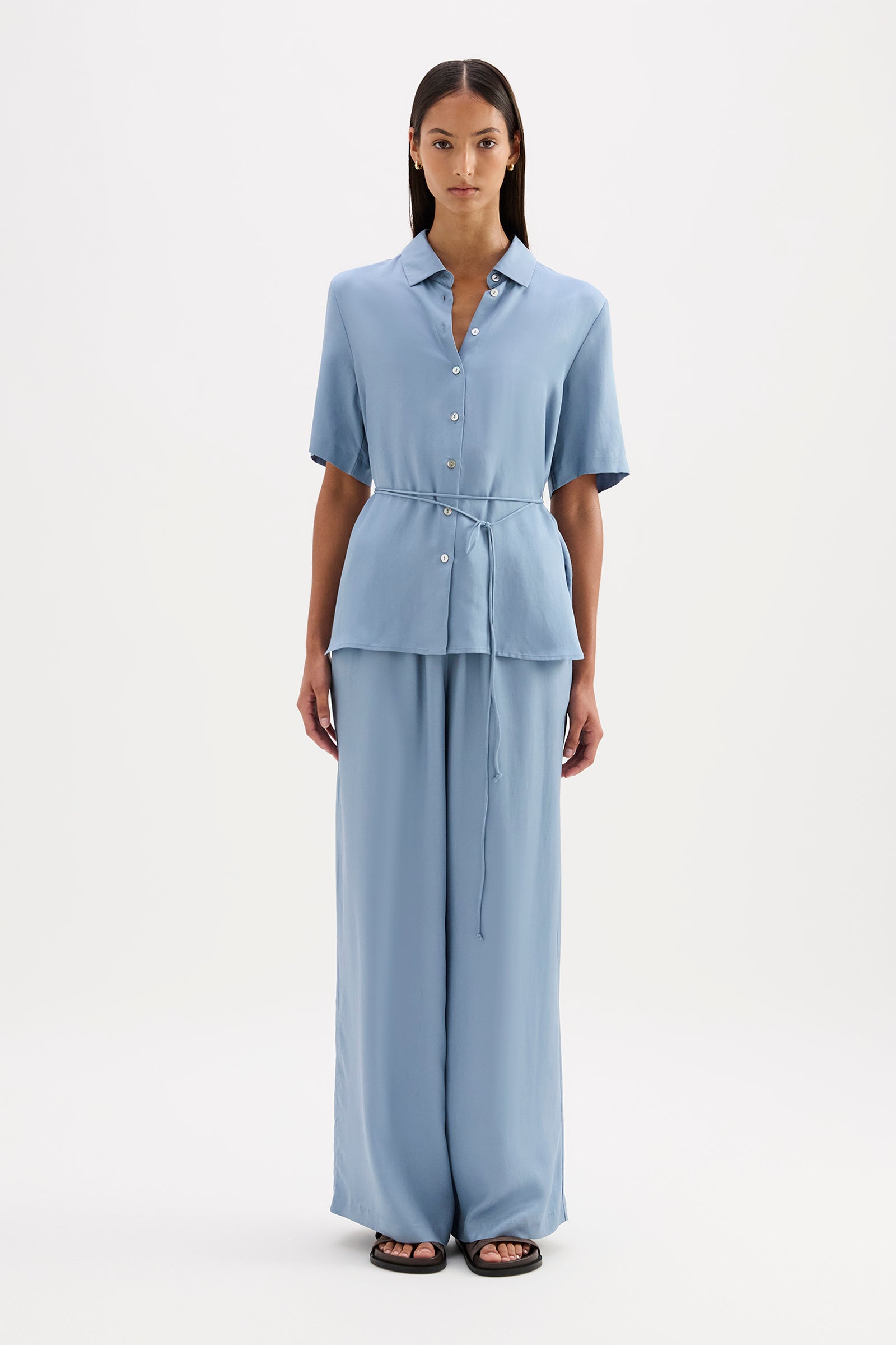 Lawton Tencel Shirt Frost 