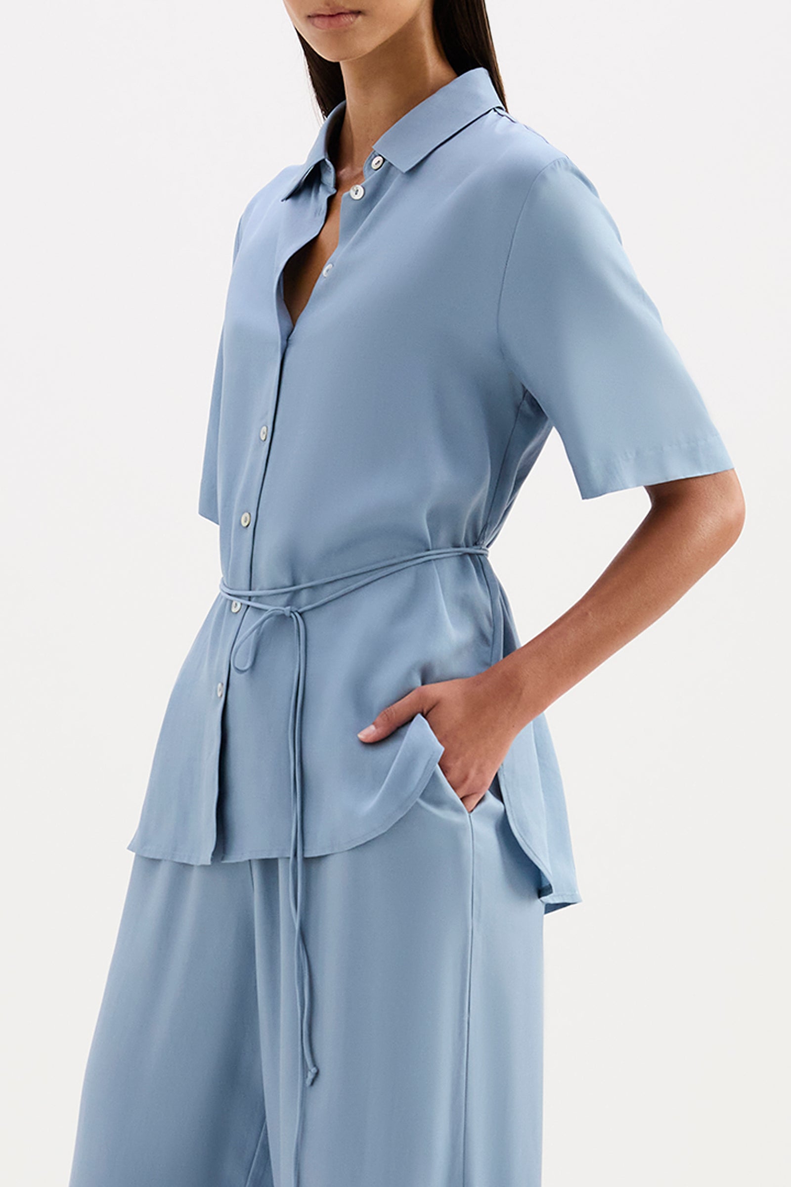 Lawton Tencel Shirt Frost 