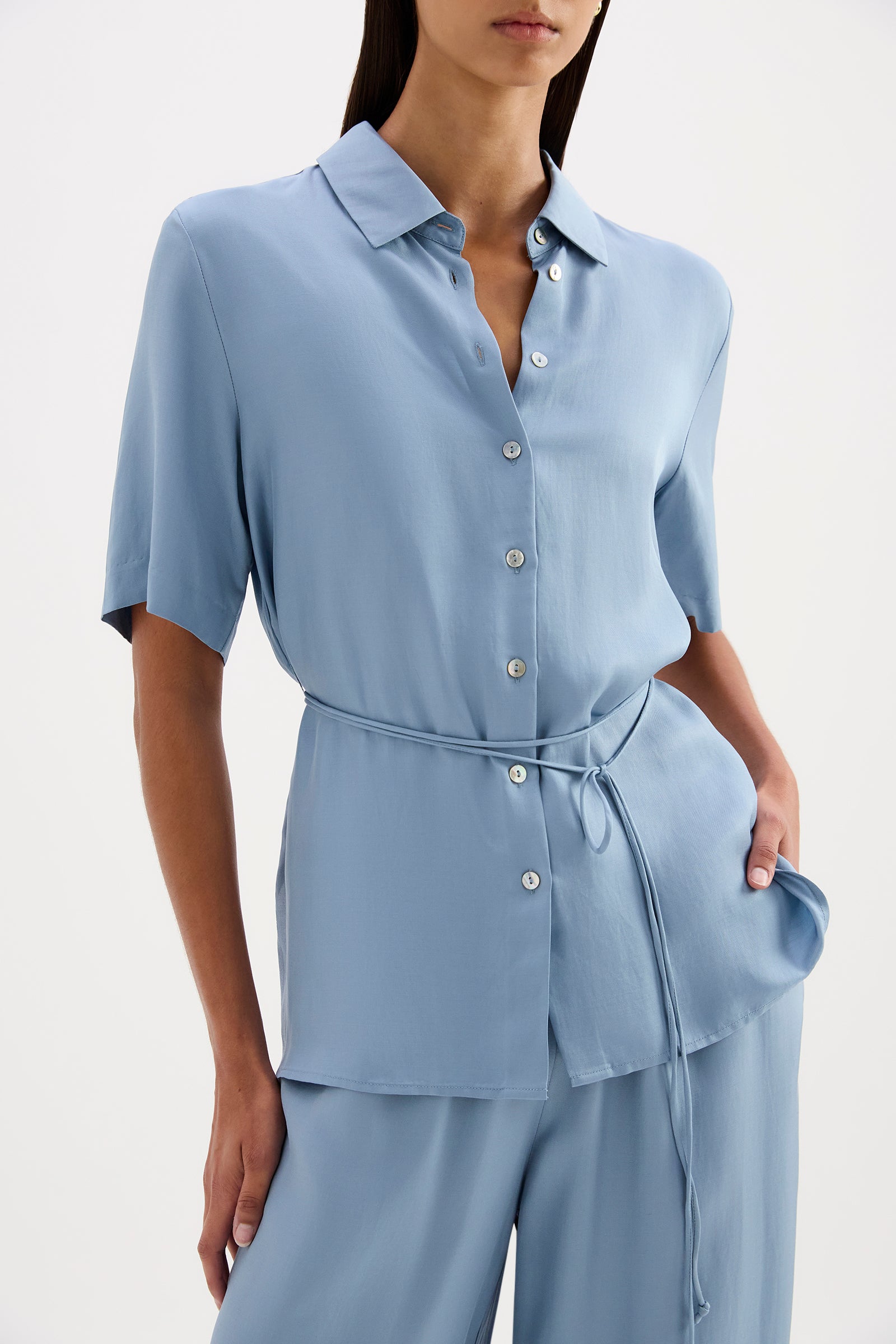 Lawton Tencel Shirt Frost 