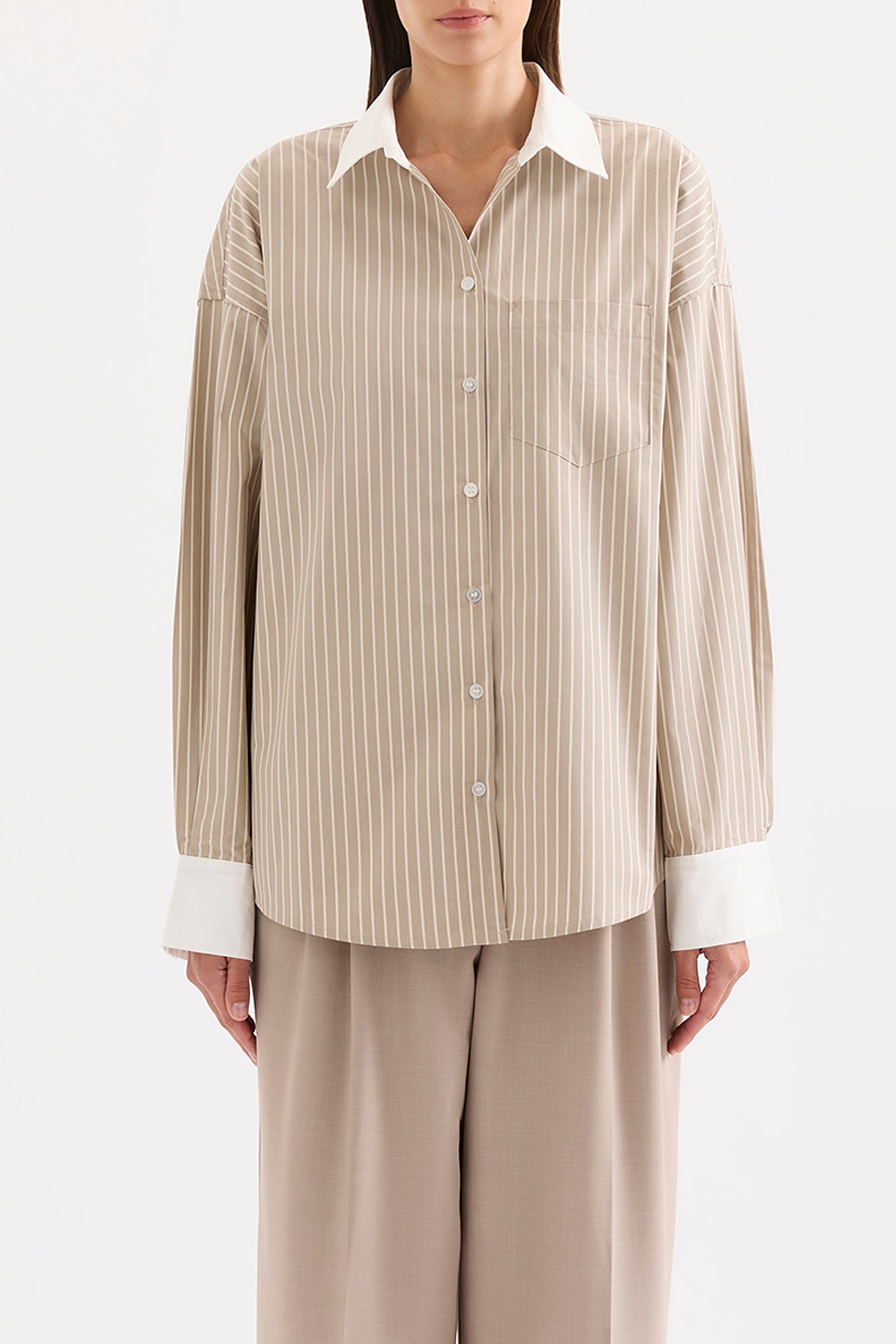 Yuri Shirt Mink Stripe 